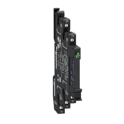 Picture of Slim interface relay pre assembled, Harmony Electromechanical Relays, 6A, 1CO, with LED, screw connectors, 24V AC DC