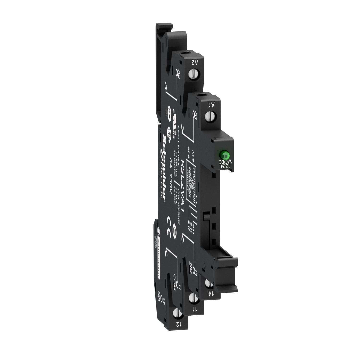 Picture of Socket equipped with LED and protection circuit, Harmony Electromechanical Relays, for RSL1 relays, srew connector, 12...24V AC DC
