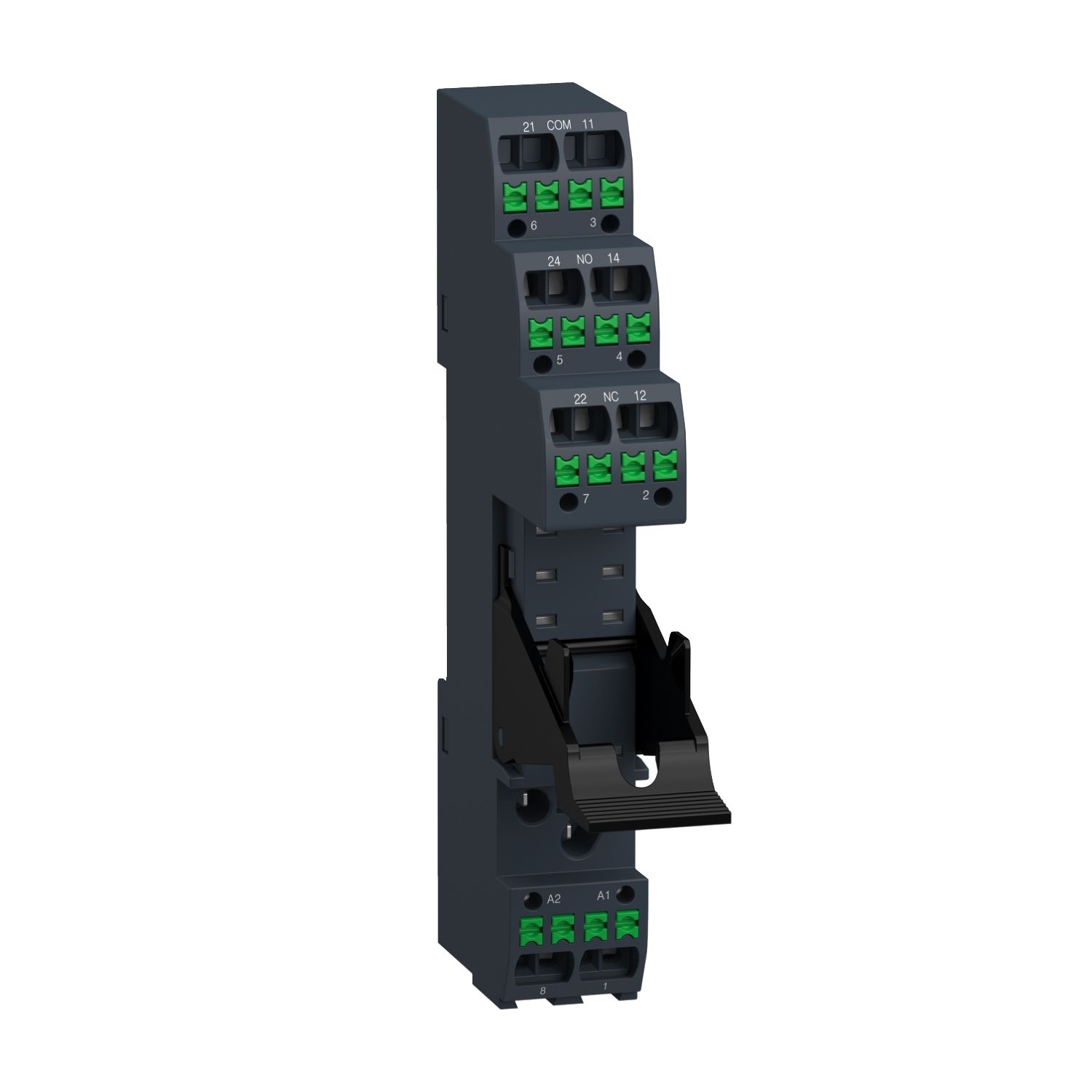 Picture of Push in socket with clamp, Harmony Electromechanical Relays, for RSB1A160 RSB2A080 relays, 10A, push in terminals, separate contact