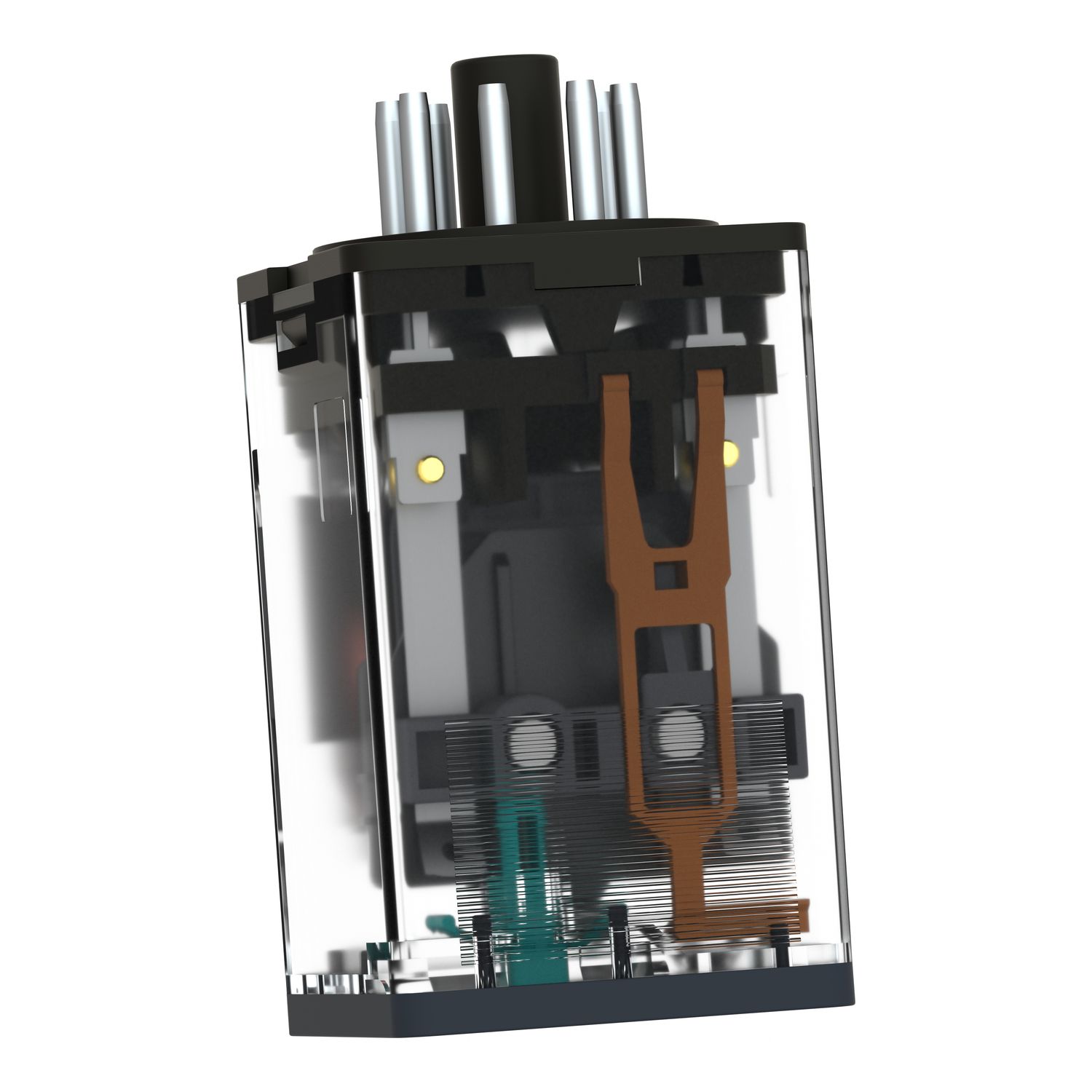 Picture of Universal plug in relay, Harmony Electromechanical Relays, 10A, 2CO, lockable test button, 24V DC