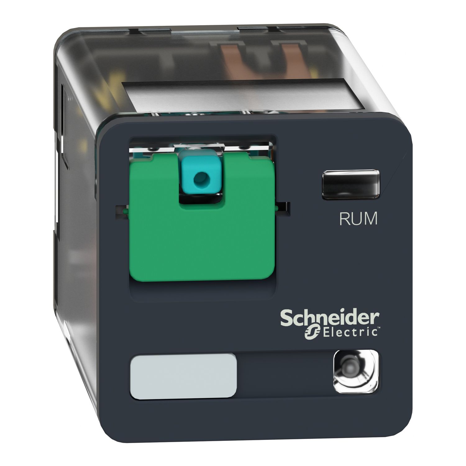 Picture of Universal plug in relay, Harmony Electromechanical Relays, 10A, 2CO, with LED, lockable test button, 24V DC