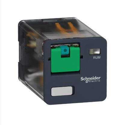 Picture of Universal plug in relay, Harmony Electromechanical Relays, 10A, 3CO, lockable test button, 12V DC