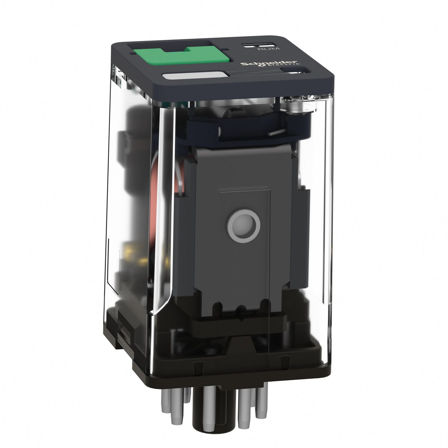 Picture of Universal plug in relay, Harmony Electromechanical Relays, 10A, 3CO, with LED, lockable test button, 24V DC