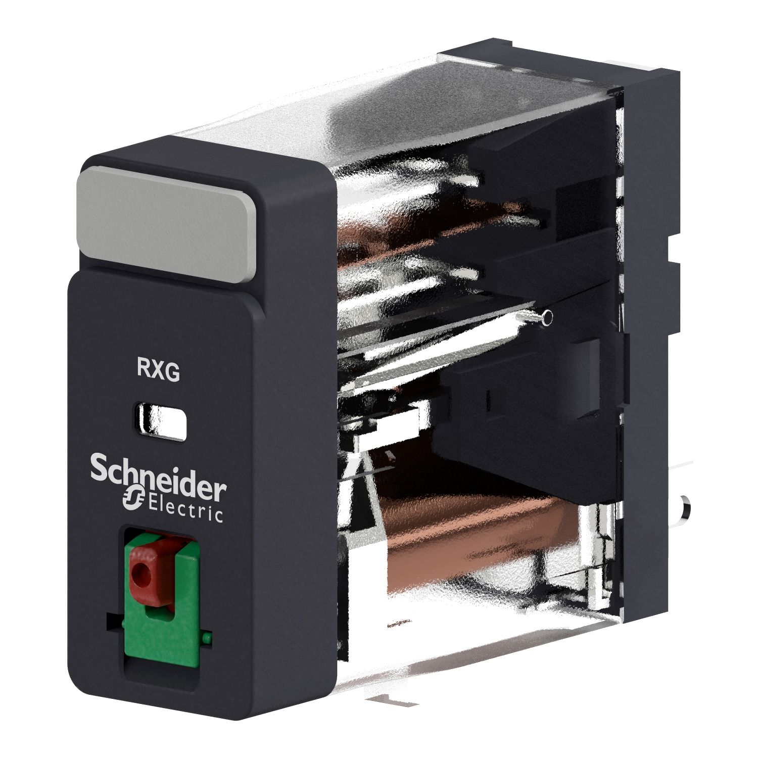Picture of interface plug in relay, Harmony Electromechanical Relays, 10A, 1CO, lockable test but to n, 230V AC