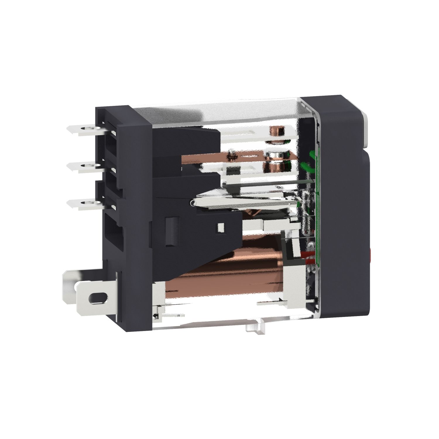 Picture of Interface plug in relay, Harmony Electromechanical Relays, 10A, 1CO, with LED, lockable test button, 24V AC