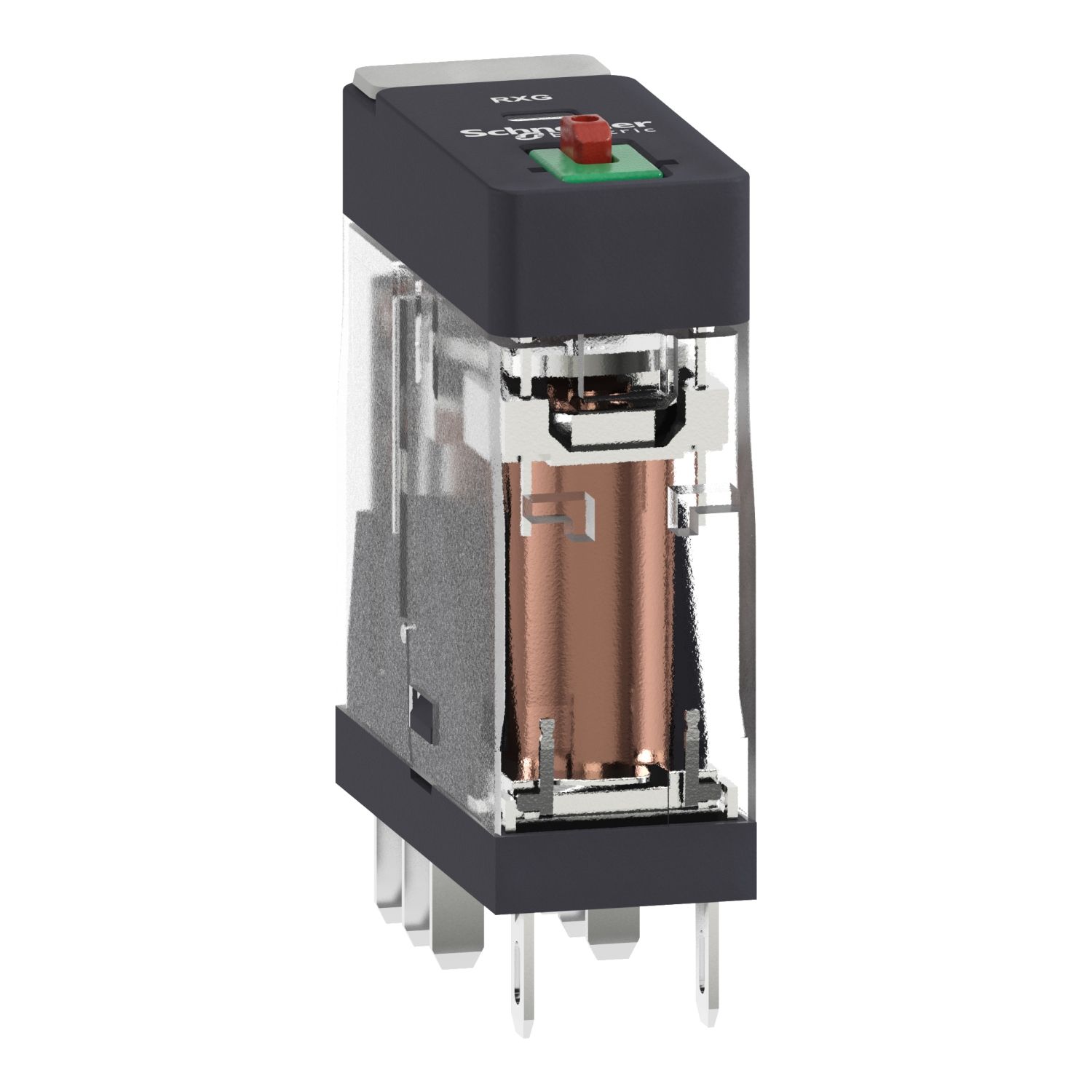 Picture of interface plug in relay, Harmony Electromechanical Relays, 5A, 2CO, lockable test but to n, 230V AC