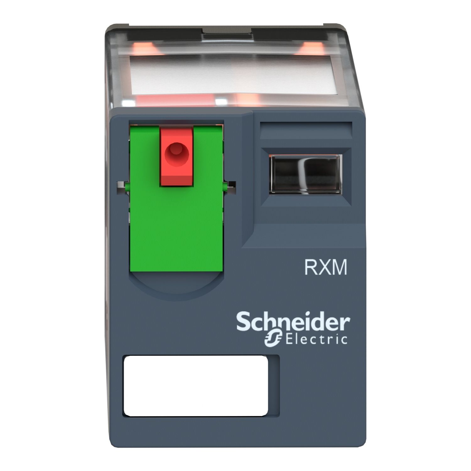 Picture of miniature plug in relay, Harmony Electromechanical Relays, 10A, 3CO, lockable test but to n, 120V AC