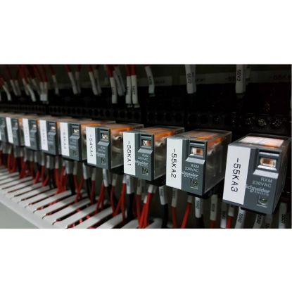 Picture of miniature plug in relay, Harmony Electromechanical Relays, 6A, 4CO, lockable test but to n, 24V AC