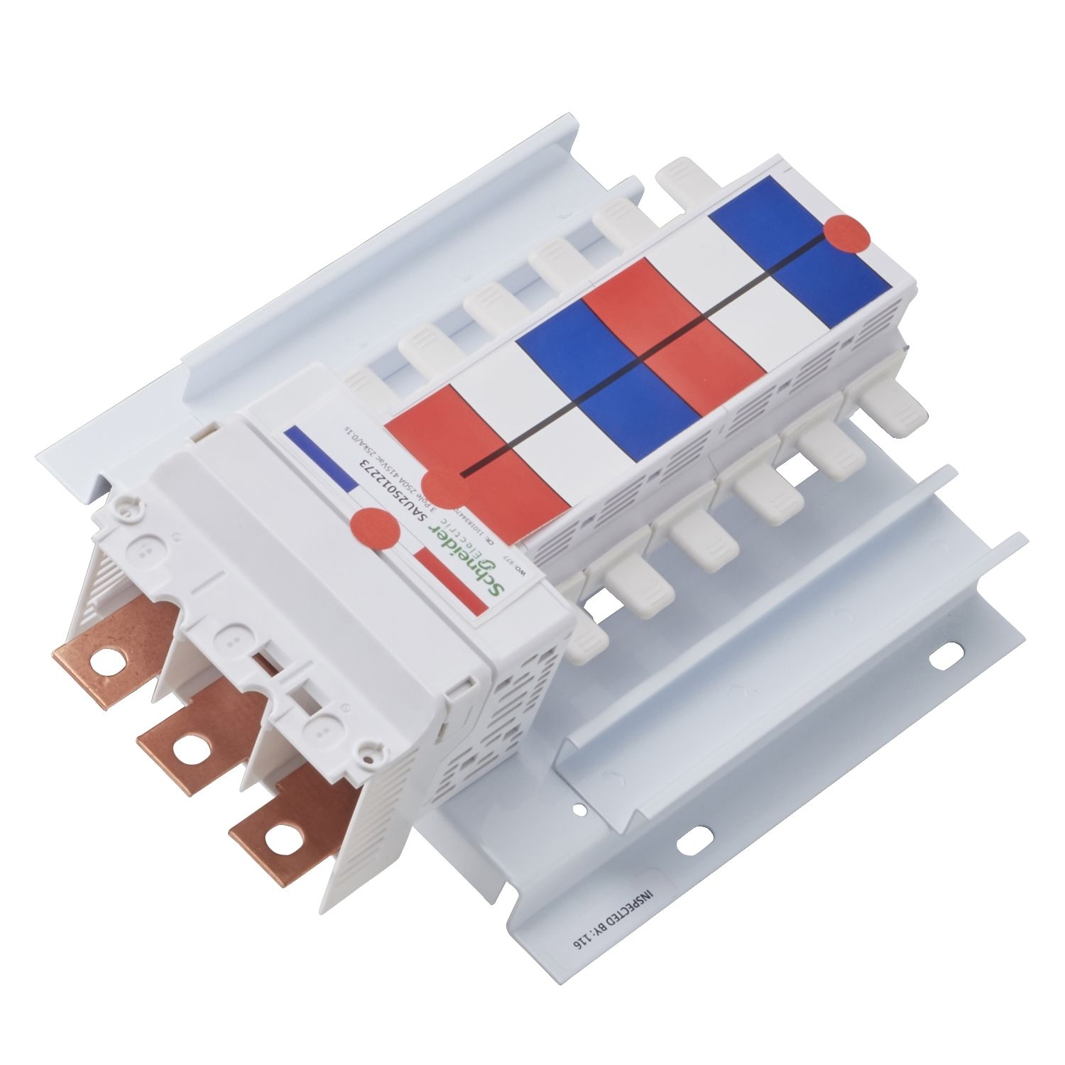 Picture of SAU Chassis, Acti9, 250A, 3Ph, 12 poles, 27mm for C120 MCB, top or bottom