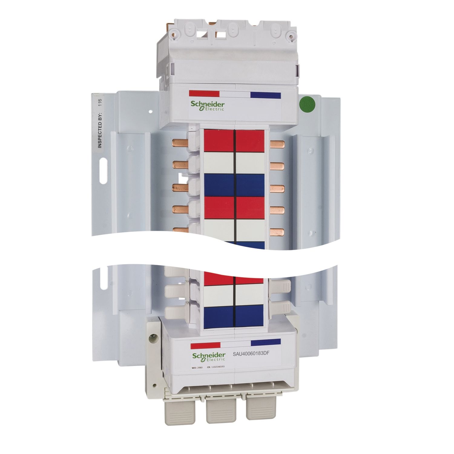 Picture of SAU Chassis 3PH, Acti9, 400A, 18mm for iC60 MCB & RCBO, 24 Poles, Dual Feed
