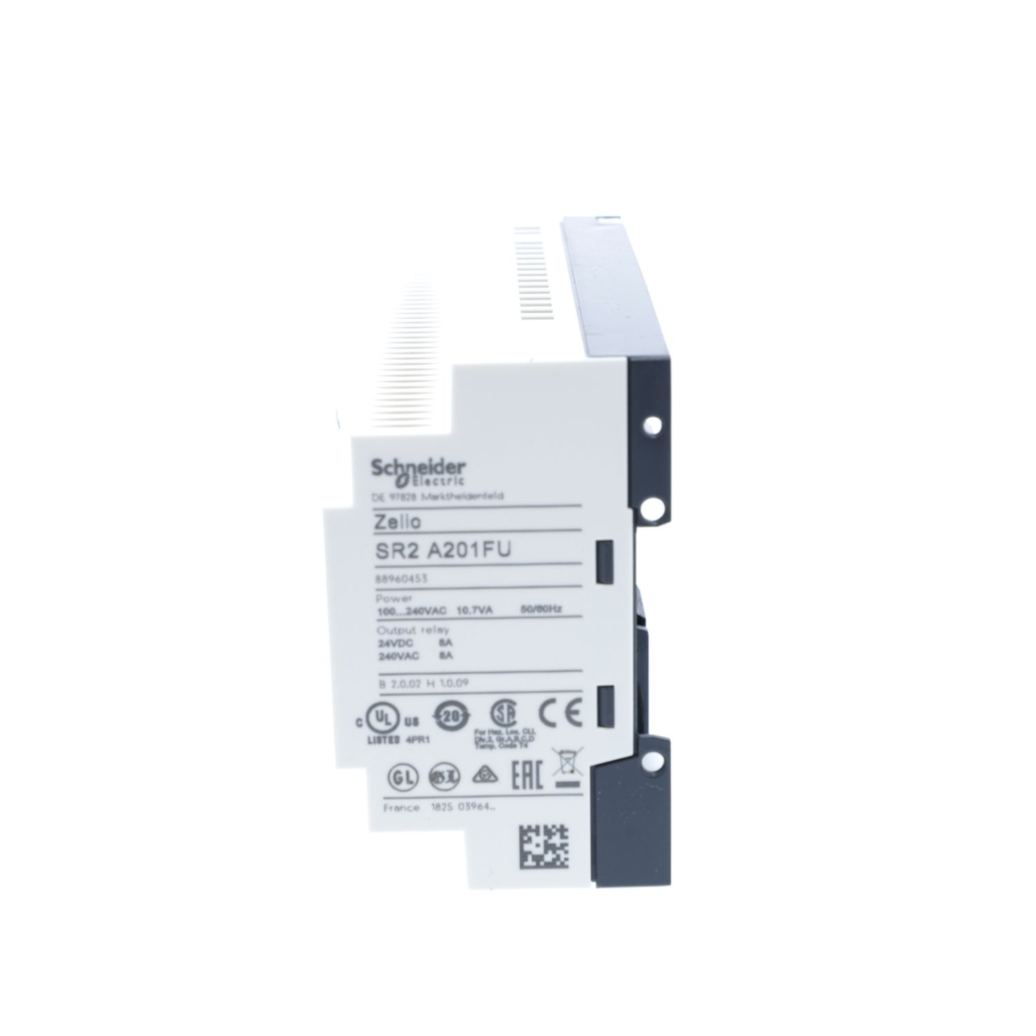 Picture of compact smart relay, Zelio Logic SR2 SR3, 20 IO, 100 to 240V AC, no clock, display