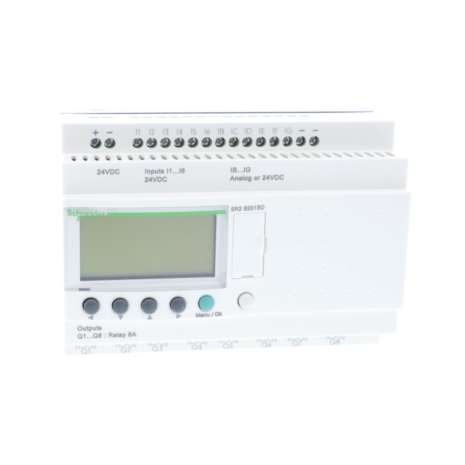 Picture of Compact smart relay, Zelio Logic, 20 I/O, 24 V DC, clock, display