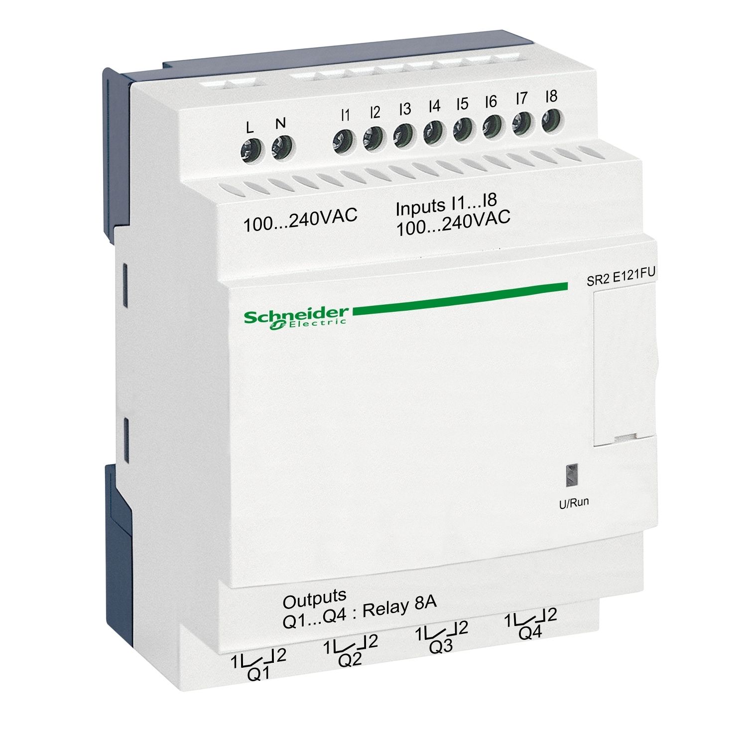 Picture of Compact smart relay, Zelio Logic, 12 I/O, 100...240 V AC, clock, no display