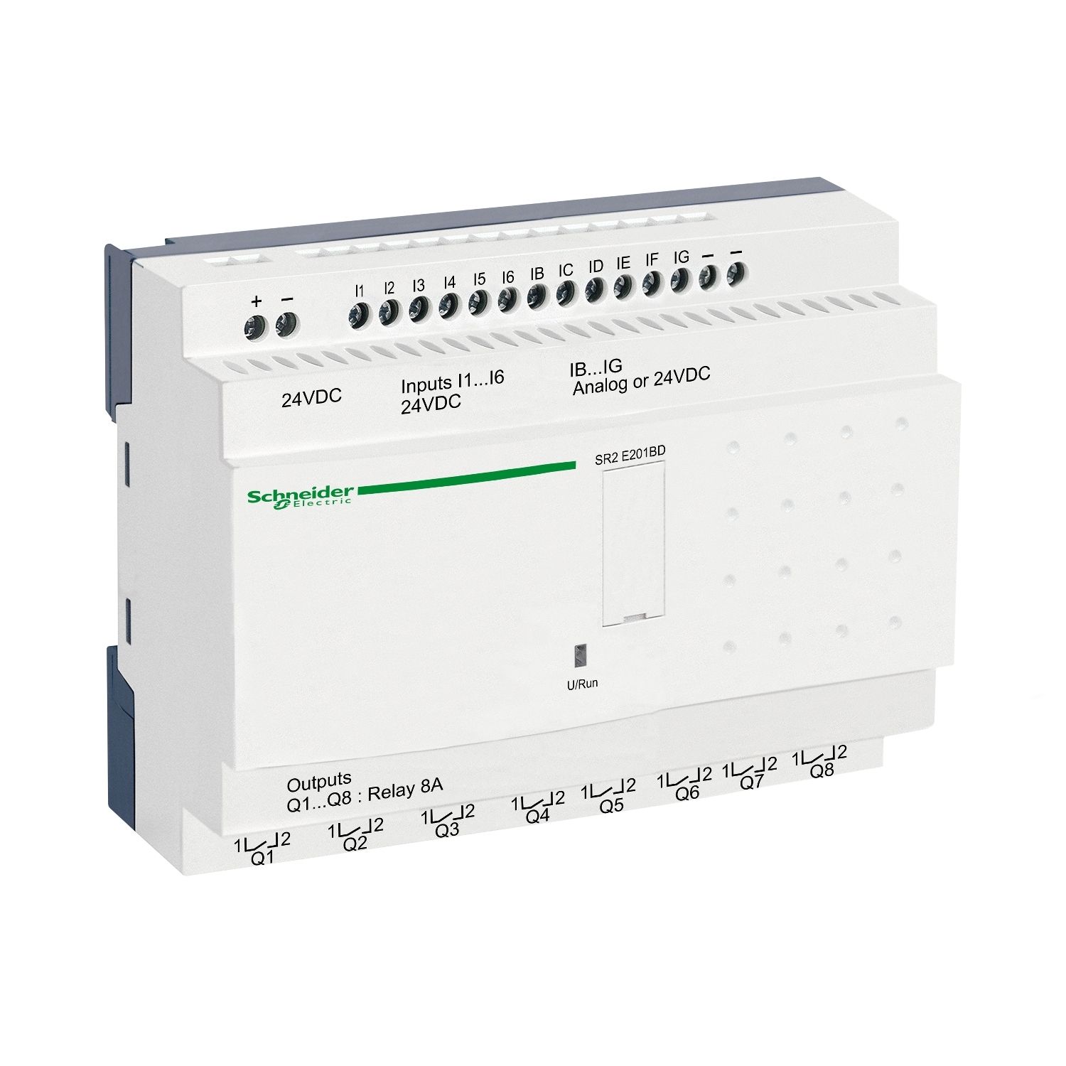 Picture of Compact smart relay, Zelio Logic, 20 I/O, 24 V DC, clock, no display