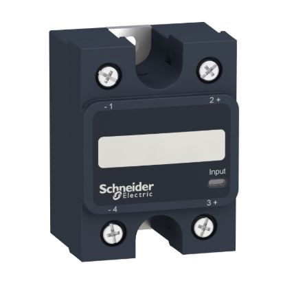 Picture of single phase relay, Harmony Solid State Relays, 25A, panel mount, DC switching, thermal pad, input 3.5 to 32V DC, output 1 to 150V DC, 1NO