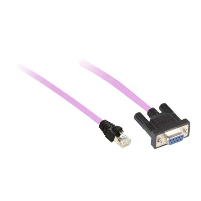 Picture of CANopen preassembled cable, for CANopen bus, 1m, 1 x RJ45, 1 female SUB D 9