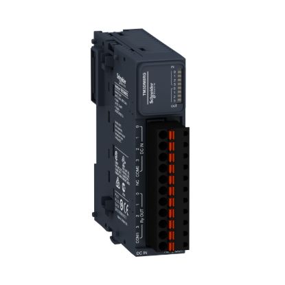 Picture of Discrete I/O module, Modicon TM3, 8 IO (4 inputs, 4 relay outputs, spring) 24 VDC