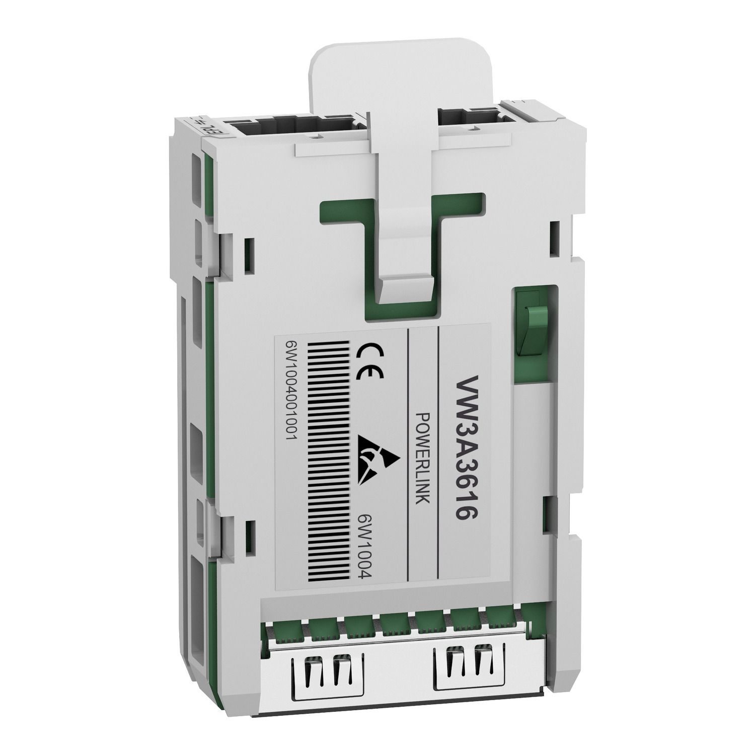 Picture of communication module Ethernet Powerlink, Altivar, 10/100Mbps, 2 x RJ45 connectors