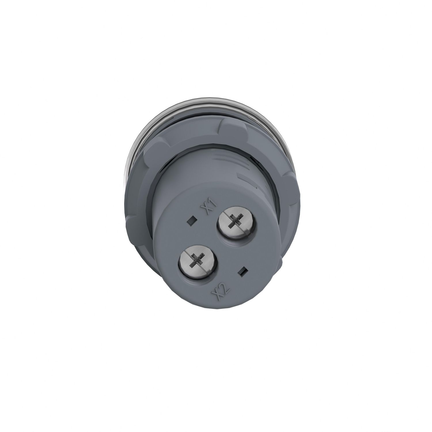 Picture of Monolithic pilot light, Easy Harmony XA2, plastic, white, 22mm, integral LED, screw clamp terminals, 24V AC DC