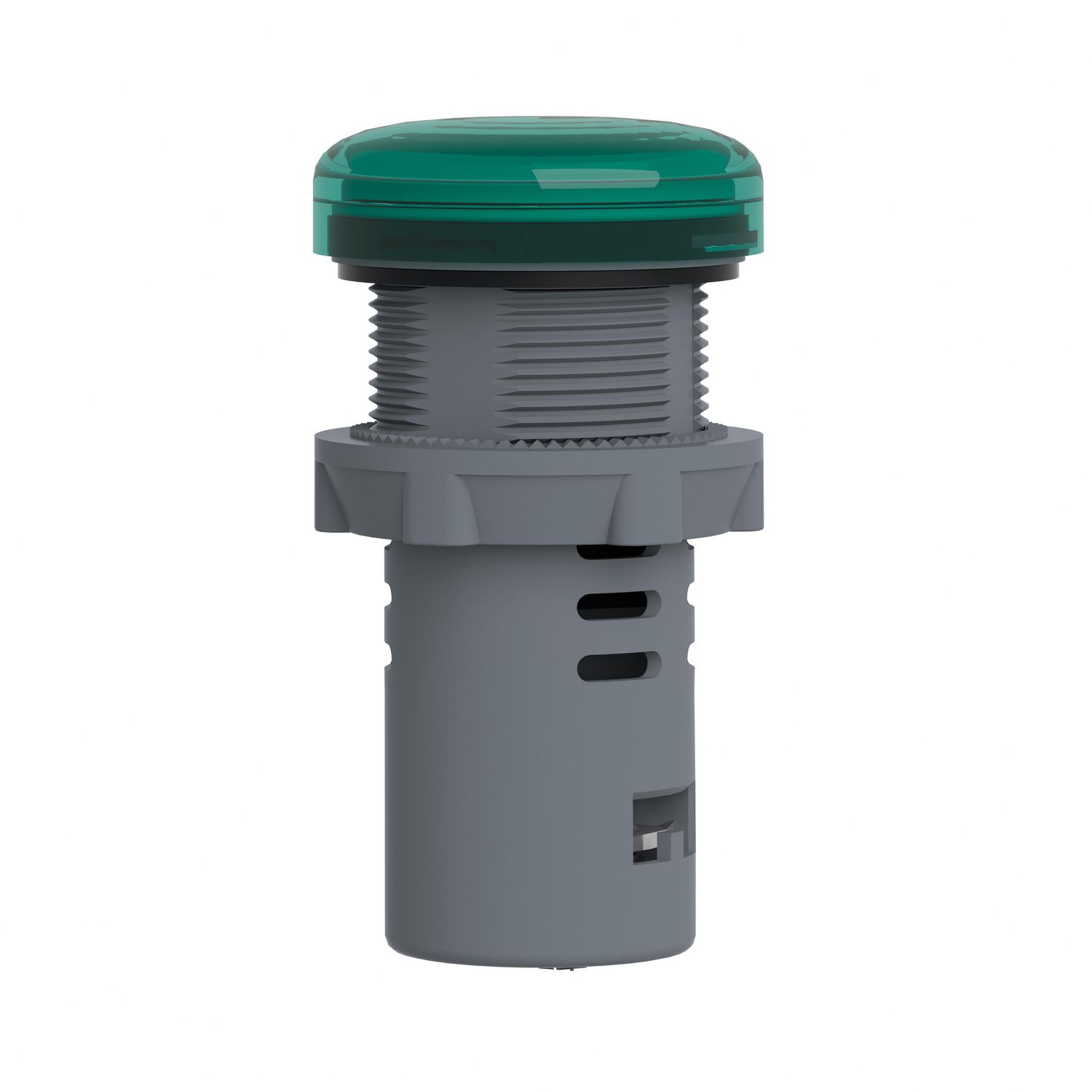 Picture of Monolithic pilot light, Easy Harmony XA2, plastic, green, 22mm, integral LED, screw clamp terminals, 30V AC DC