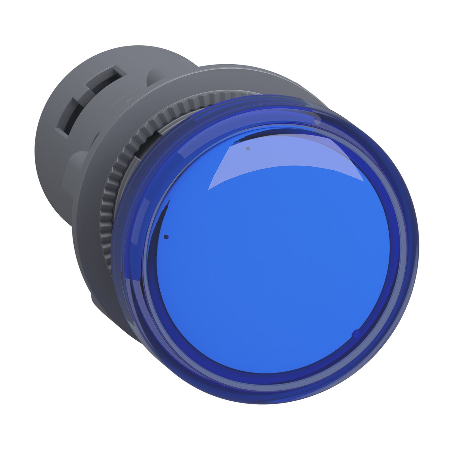 Picture of Monolithic pilot light, Easy Harmony XA2, plastic, blue, 22mm, integral LED, screw clamp terminals, 30V AC DC