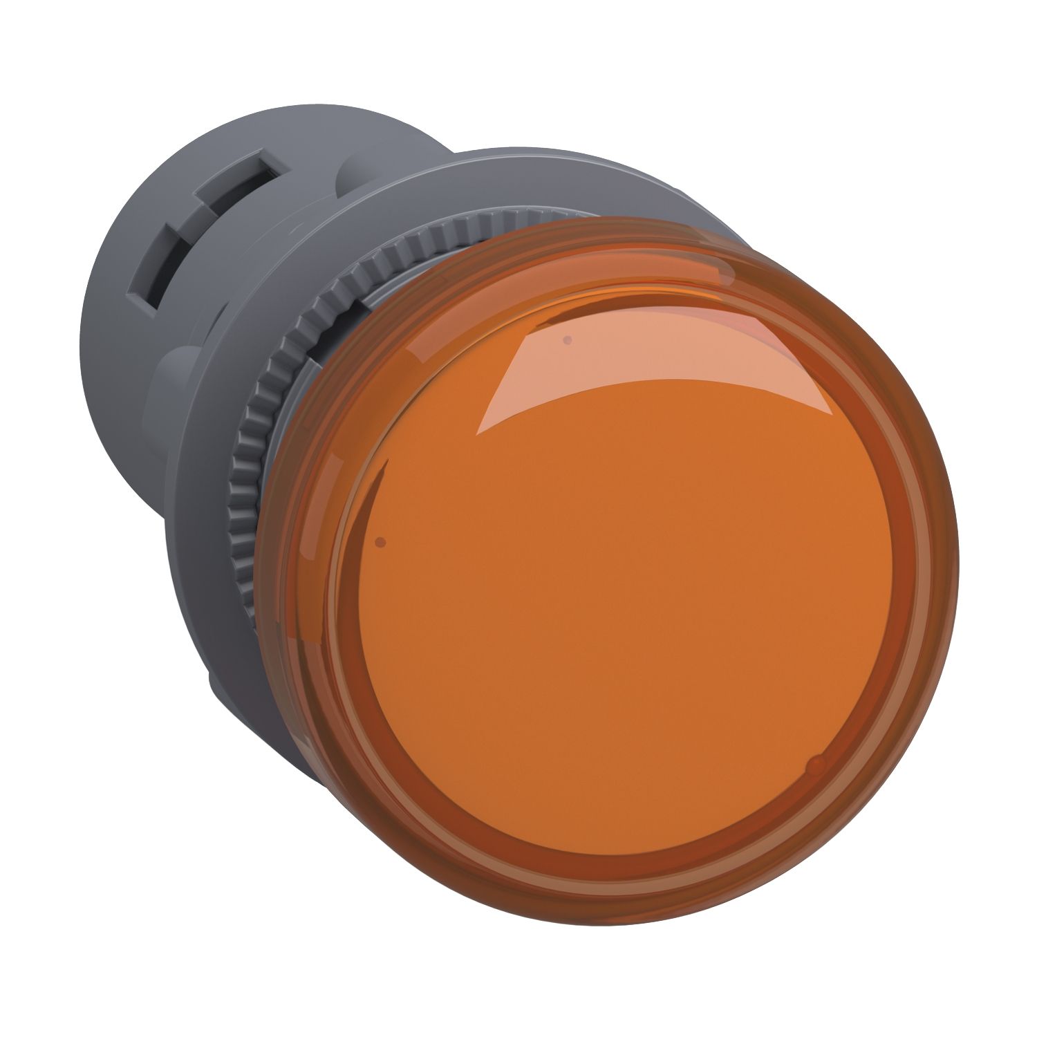 Picture of Monolithic pilot light, Easy Harmony XA2, plastic, amber, 22mm, integral LED, screw clamp terminals, 48V AC DC