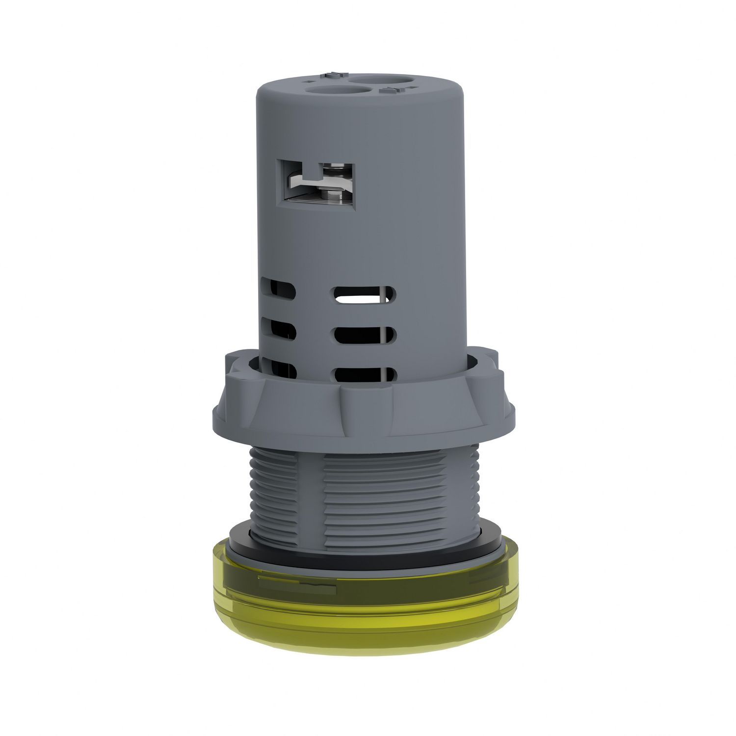 Picture of Monolithic pilot light, Easy Harmony XA2, plastic, yellow, 22mm, integral LED, screw clamp terminals, 48V AC DC