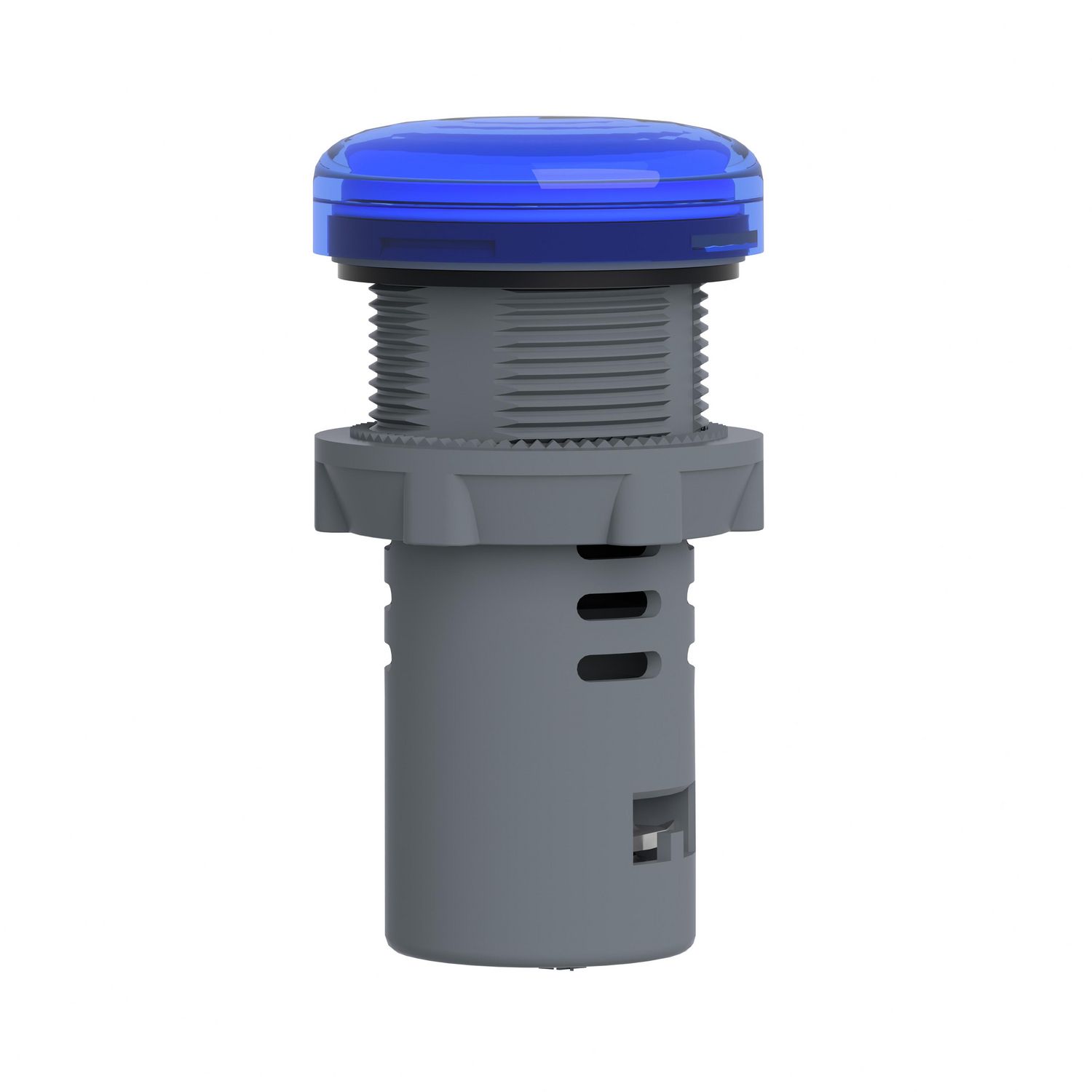 Picture of Monolithic pilot light, Easy Harmony XA2E, plastic, blue, 22mm, integral LED, screw clamp terminals, 110V AC DC, anti interference