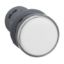 Picture of Monolithic pilot light, Easy Harmony XA2, plastic, white, 22mm, integral LED, screw clamp terminals, 12V AC DC