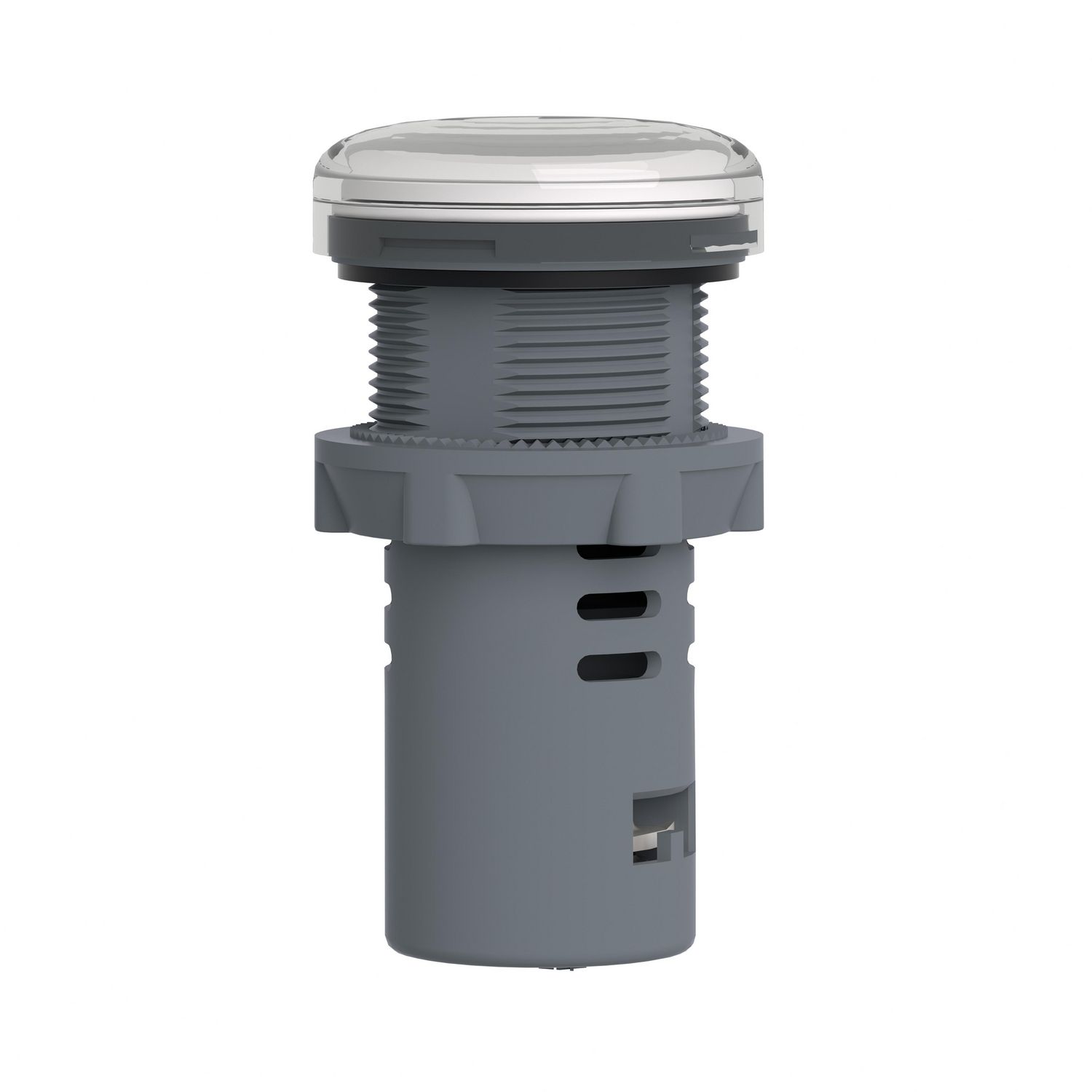 Picture of Monolithic pilot light, Easy Harmony XA2, plastic, white, 22mm, integral LED, screw clamp terminals, 12V AC DC