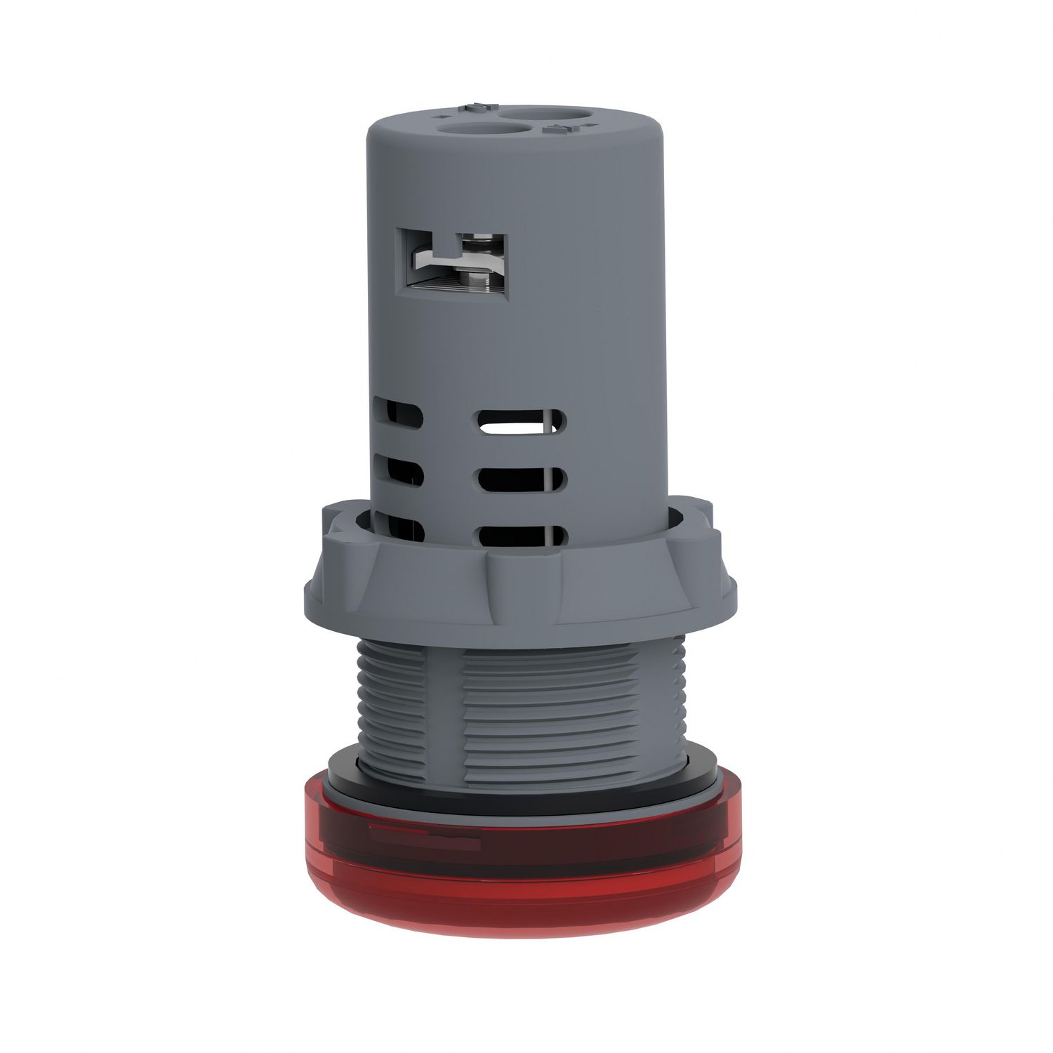 Picture of Monolithic pilot light, Easy Harmony XA2, plastic, red, 22mm, integral LED, screw clamp terminals, 12V AC DC