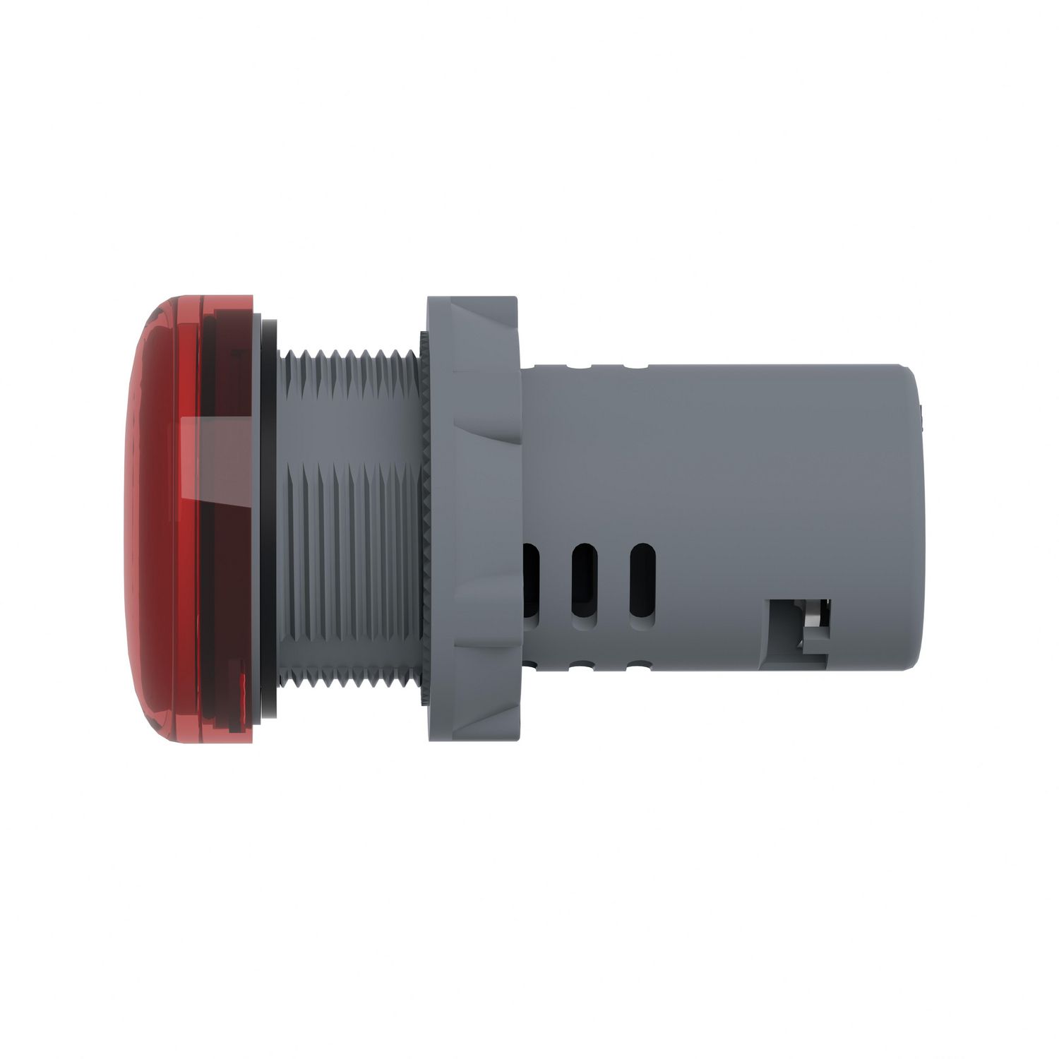 Picture of Monolithic pilot light, Easy Harmony XA2, plastic, red, 22mm, integral LED, screw clamp terminals, 12V AC DC