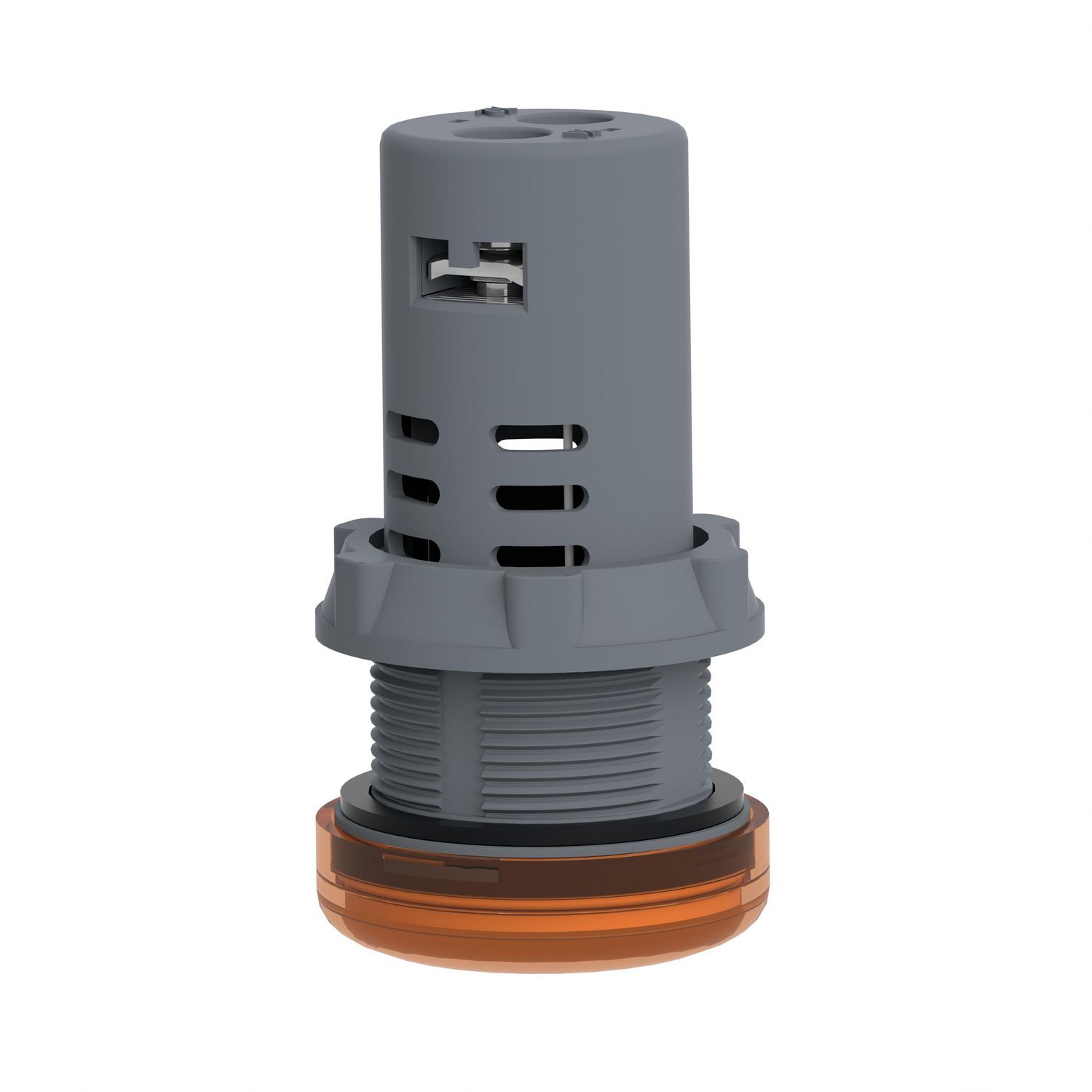 Picture of Monolithic pilot light, Easy Harmony XA2, plastic, amber, 22mm, integral LED, screw clamp terminals, 12V AC DC