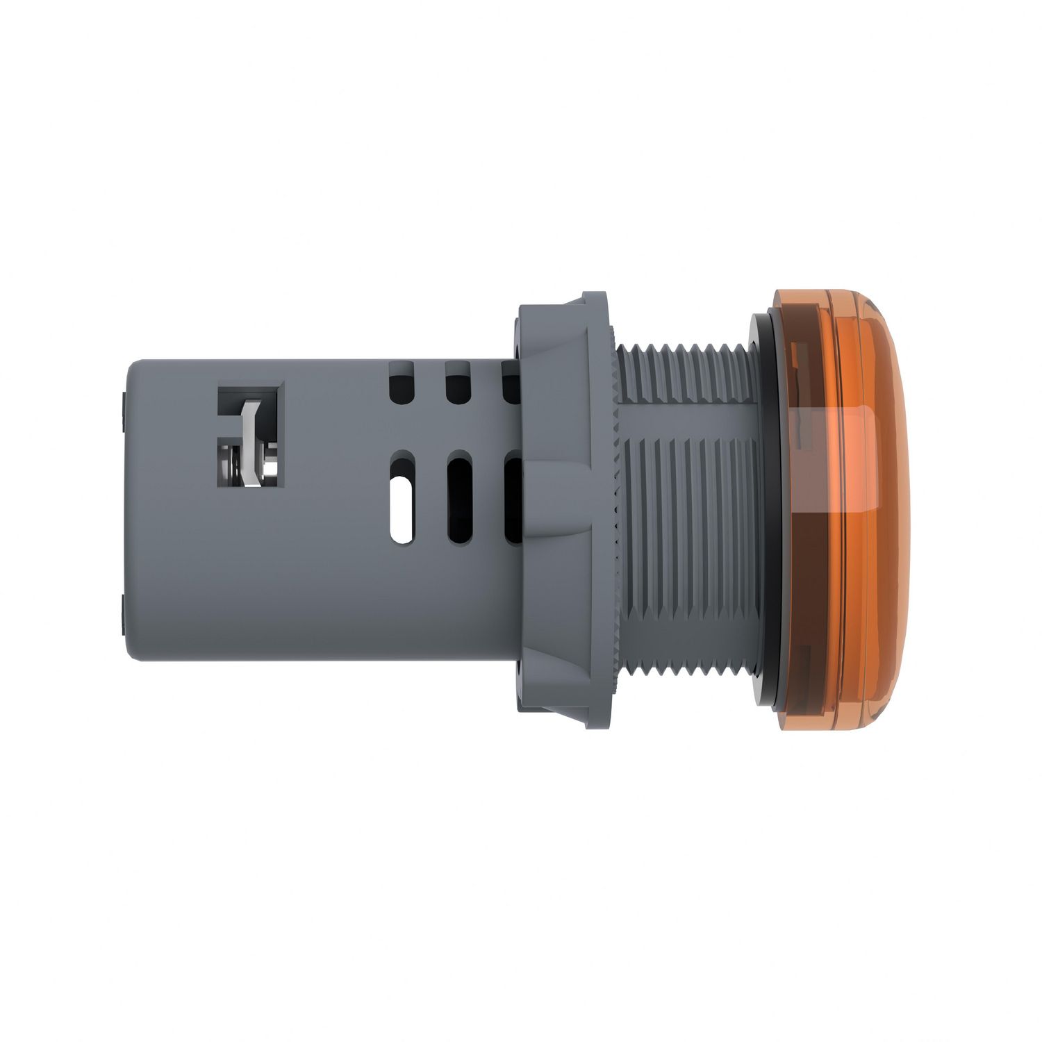 Picture of Monolithic pilot light, Easy Harmony XA2, plastic, amber, 22mm, integral LED, screw clamp terminals, 12V AC DC