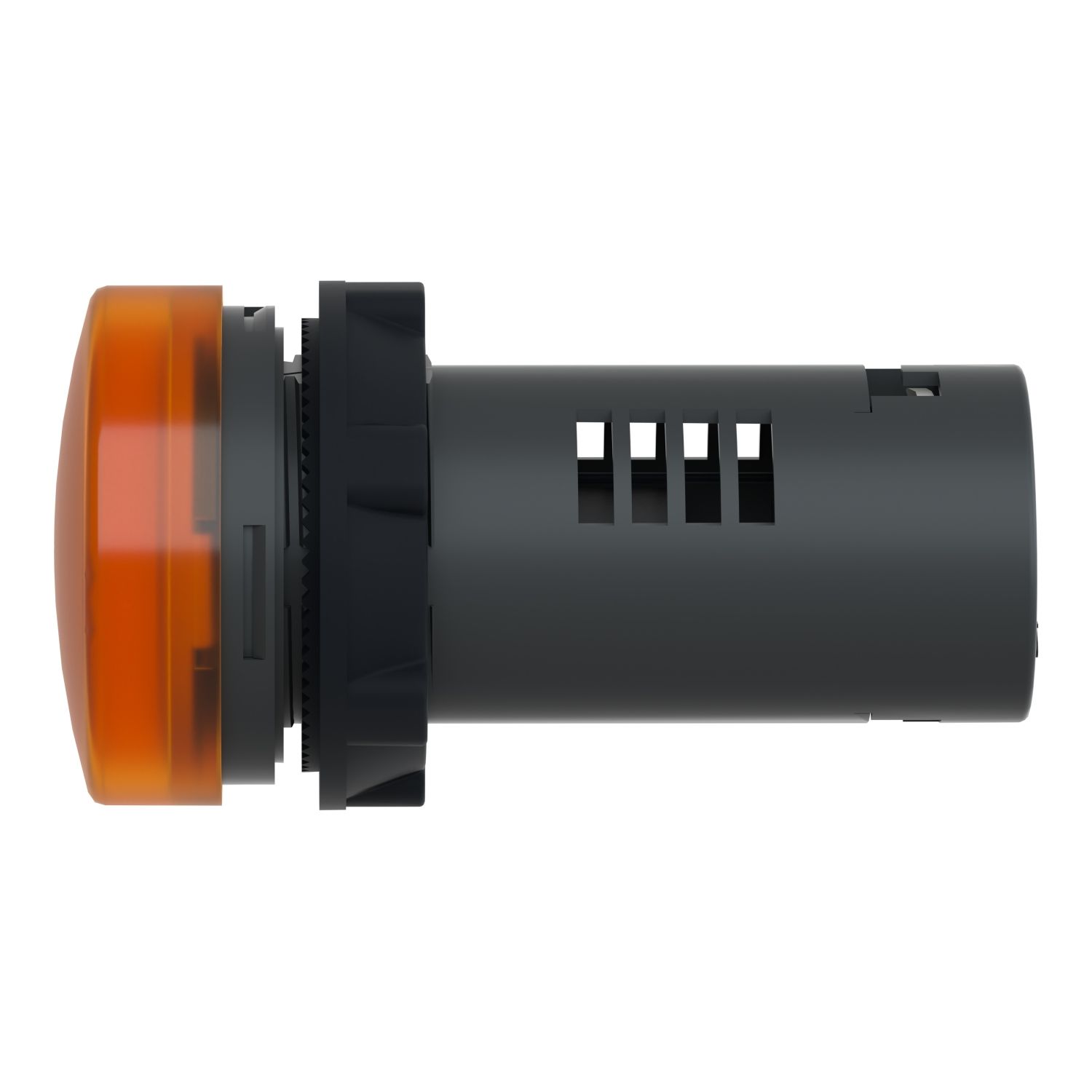 Picture of Monolithic pilot light, Easy Harmony XA2, plastic, amber, 22mm, integral LED, screw clamp terminals, 12V AC DC