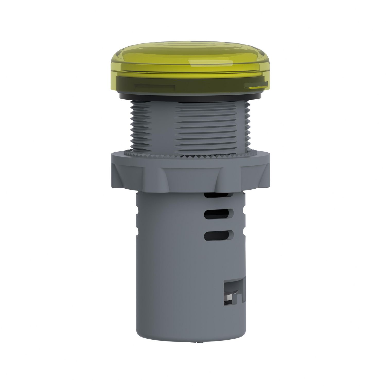 Picture of Monolithic pilot light, Easy Harmony XA2, plastic, yellow, 22mm, integral LED, screw clamp terminals, 12V AC DC