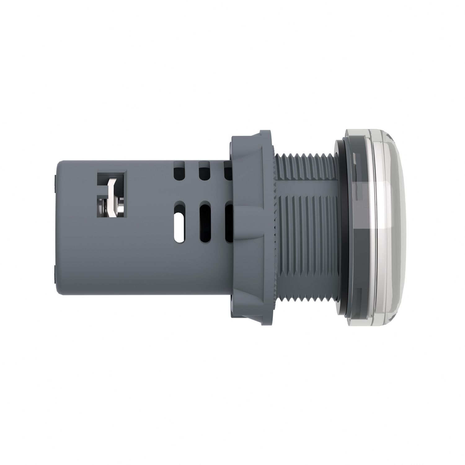 Picture of Monolithic pilot light, Easy Harmony XA2, plastic, white, 22mm, integral LED, screw clamp terminals, 380…400V AC, anti interference
