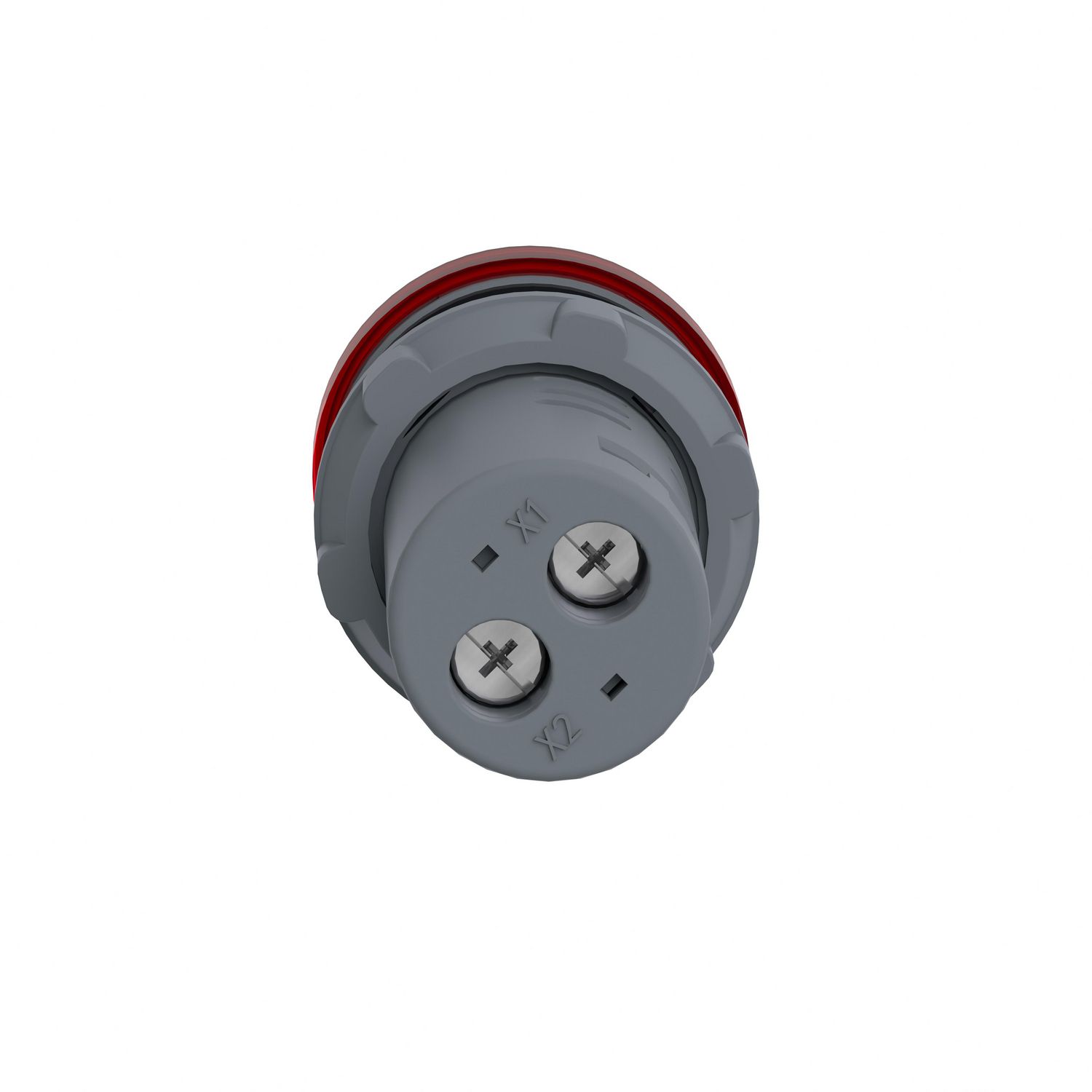 Picture of Monolithic pilot light, Easy Harmony XA2, plastic, red, 22mm, integral LED, screw clamp terminals, 380…400V AC, anti interference