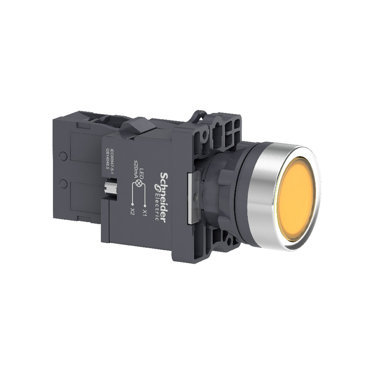 Picture of Ill PB plastic amber flush 220V 1NO