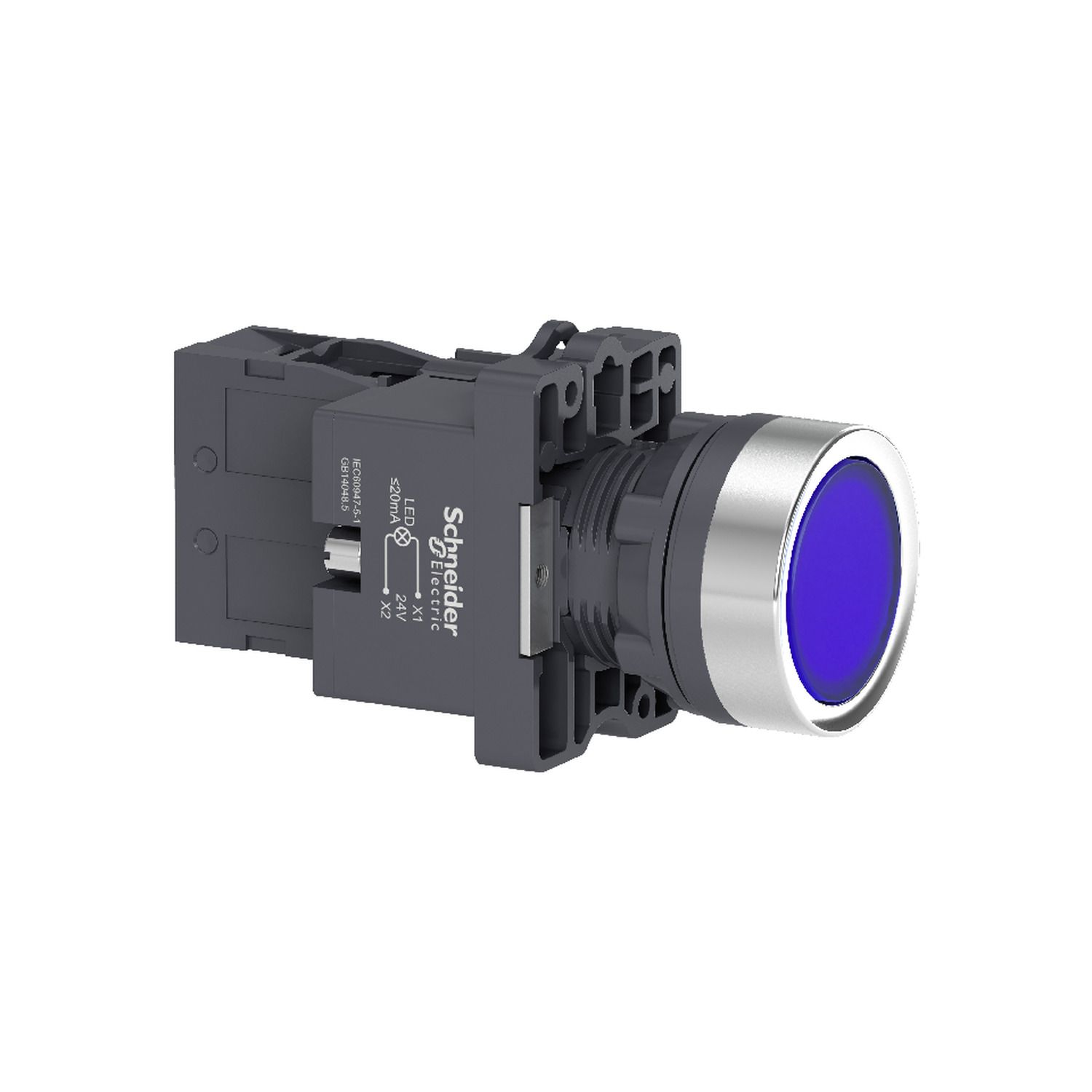 Picture of Comp Ill PB plast blue flush 24V 1NO