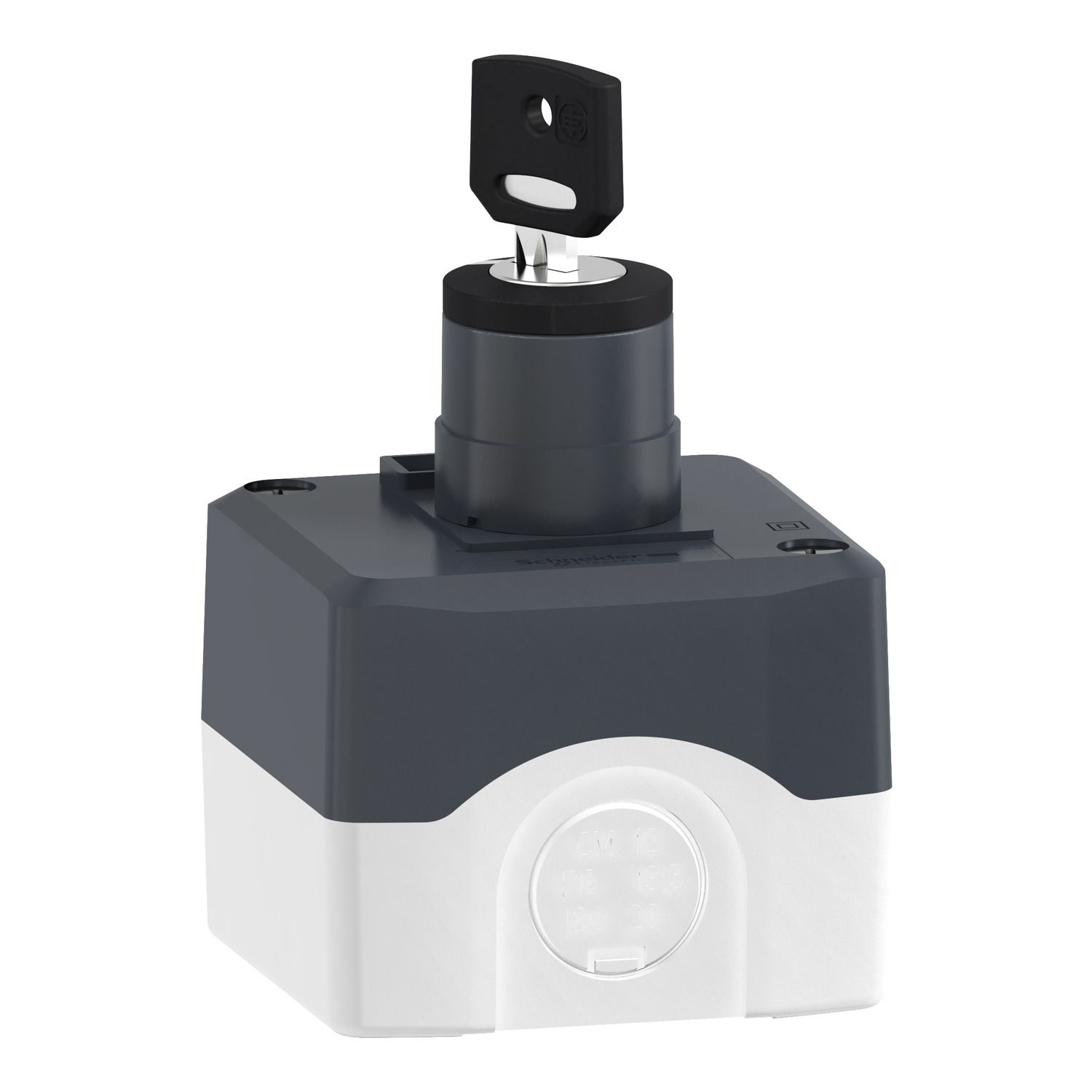 Picture of Control station, Harmony XALD XALK, plastic, dark grey lid, 1 selector key switch 22mm, 1NO