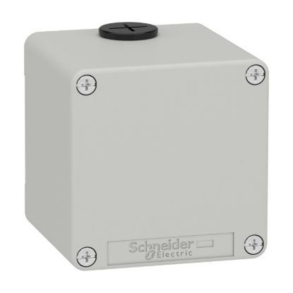 Picture of Die cast empty control station, Harmony XAP, XB2 SL, zinc alloy, grey, M20, undrilled, 80x80x77mm, UL cULus