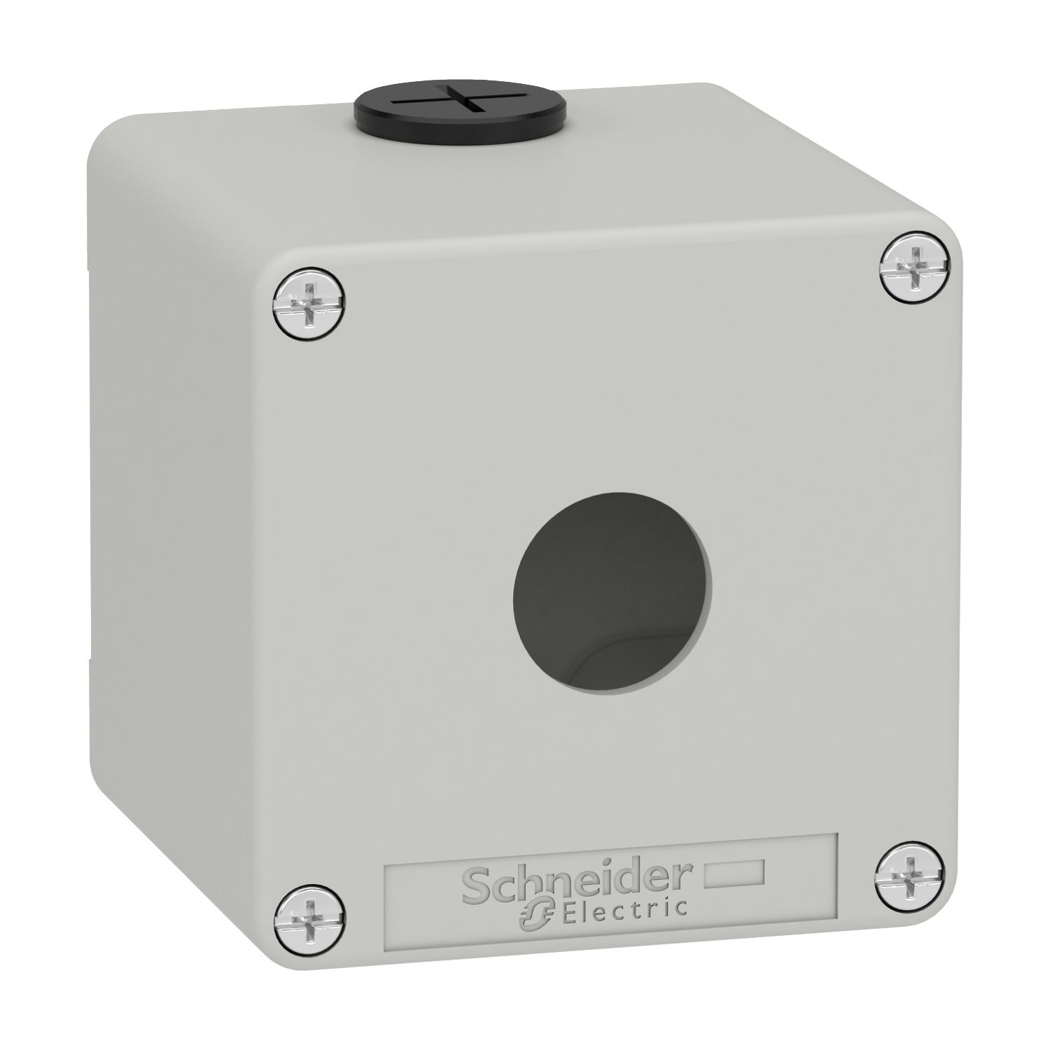 Picture of Die cast empty control station, Harmony XAP, XB2 SL, zinc alloy, grey, M20, 1 cut out 22mm, 80x80x77mm, UL cULus