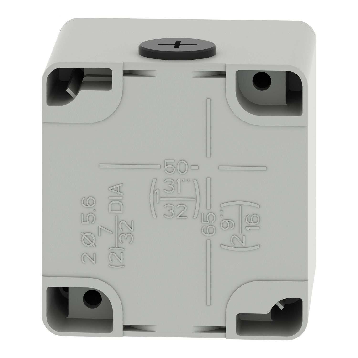 Picture of Die cast empty control station, Harmony XAP, XB2 SL, zinc alloy, grey, M20, 1 cut out 22mm, 80x80x77mm, UL cULus