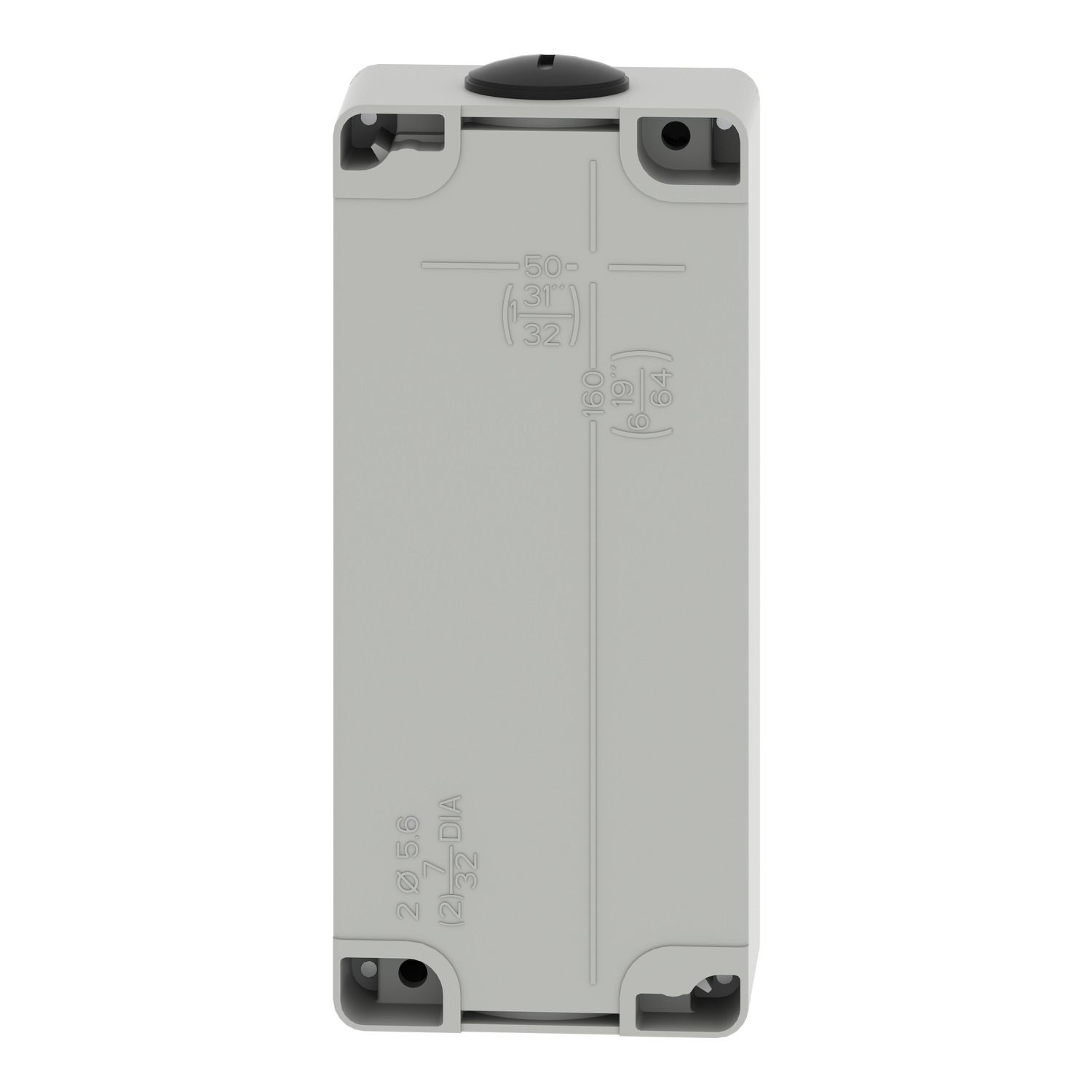 Picture of Die cast empty control station, Harmony XAP, XB2 SL, zinc alloy, grey, M25, 6 cut outs 22mm, 80x175x51,5mm