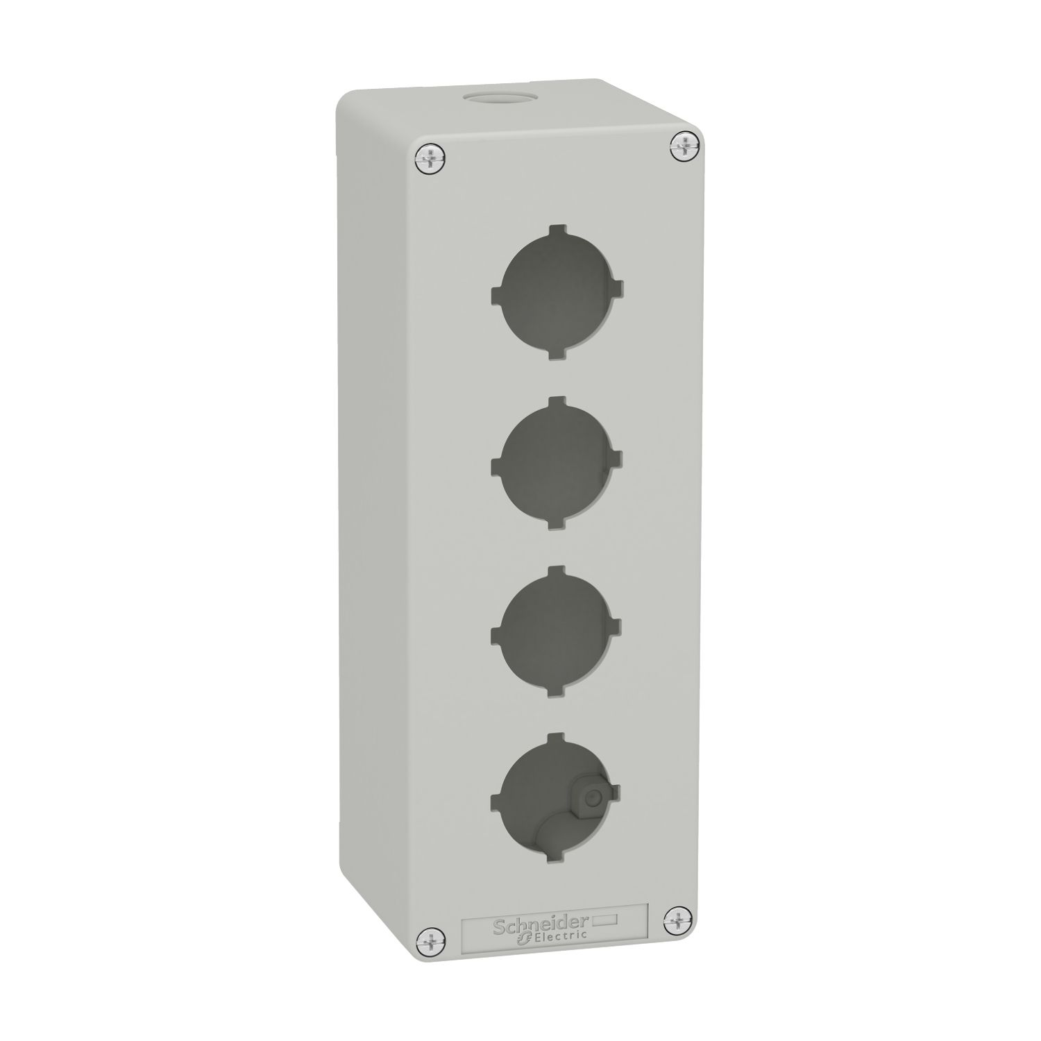 Picture of Empty control station, Harmony XAP, XB2 SL, zinc alloy, grey, M25, 4 cut outs 30mm with notches, 80x220x77mm