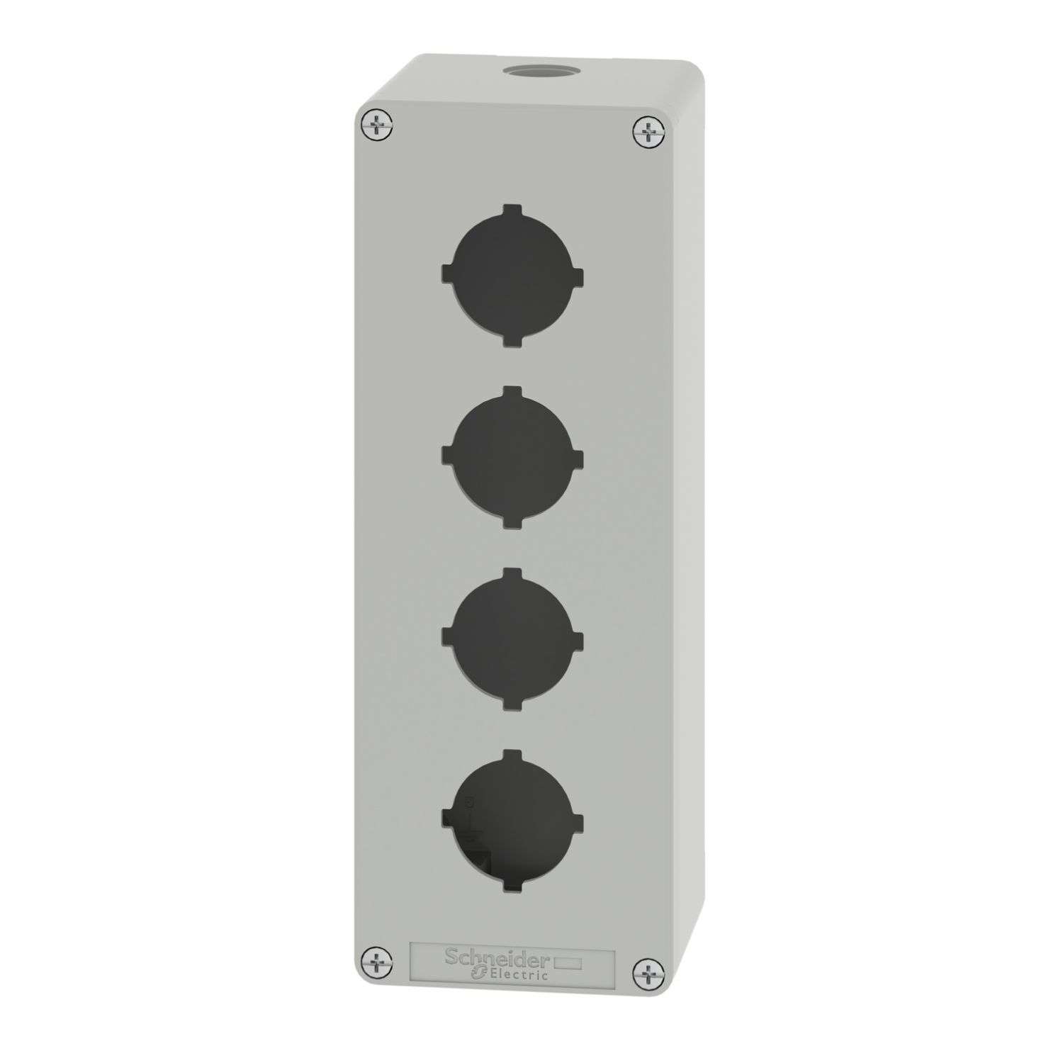 Picture of Empty control station, Harmony XAP, XB2 SL, zinc alloy, grey, M25, 4 cut outs 30mm with notches, 80x220x77mm