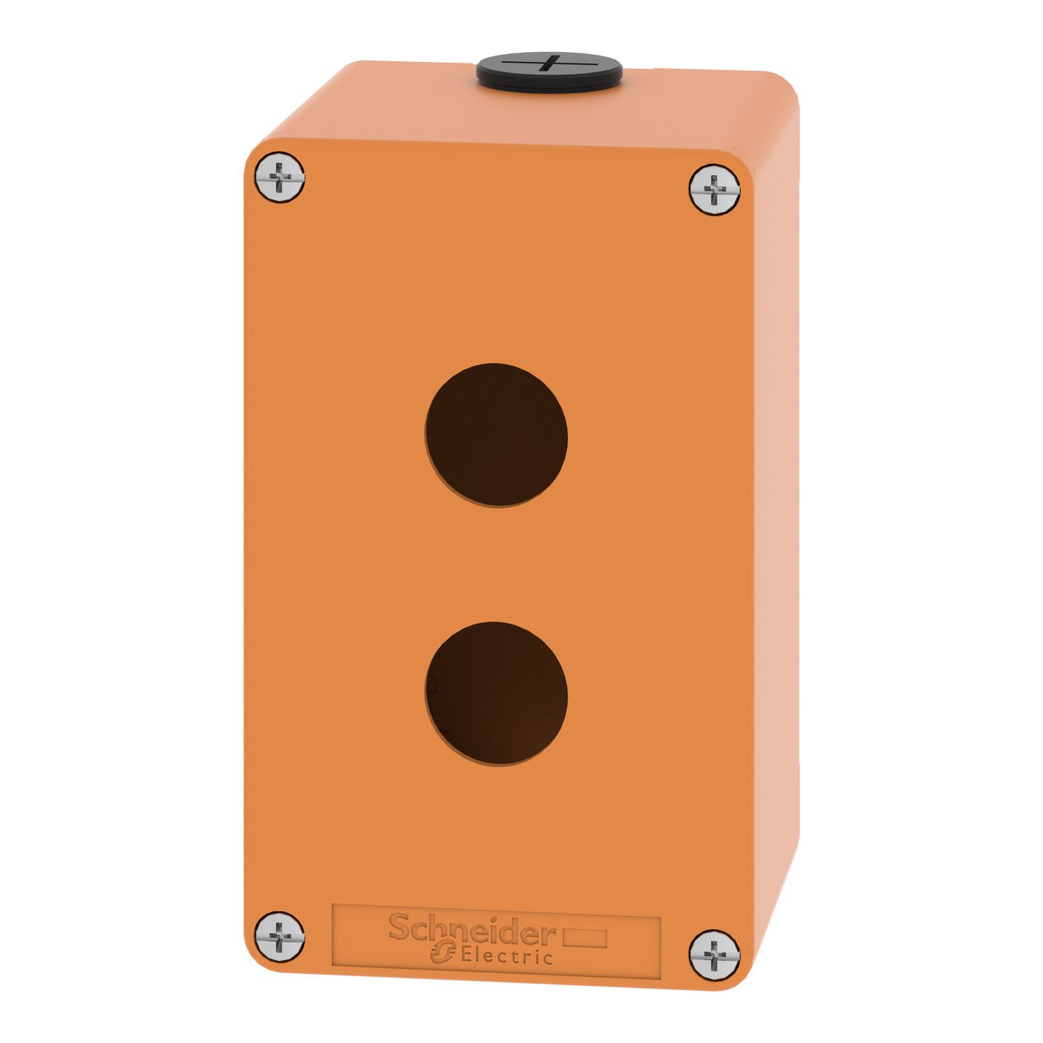 Picture of Empty control station, Harmony XAP, XB2 SL, zinc alloy, orange, M20, 2 cut outs 22mm, 80x130x77mm, UL cULus