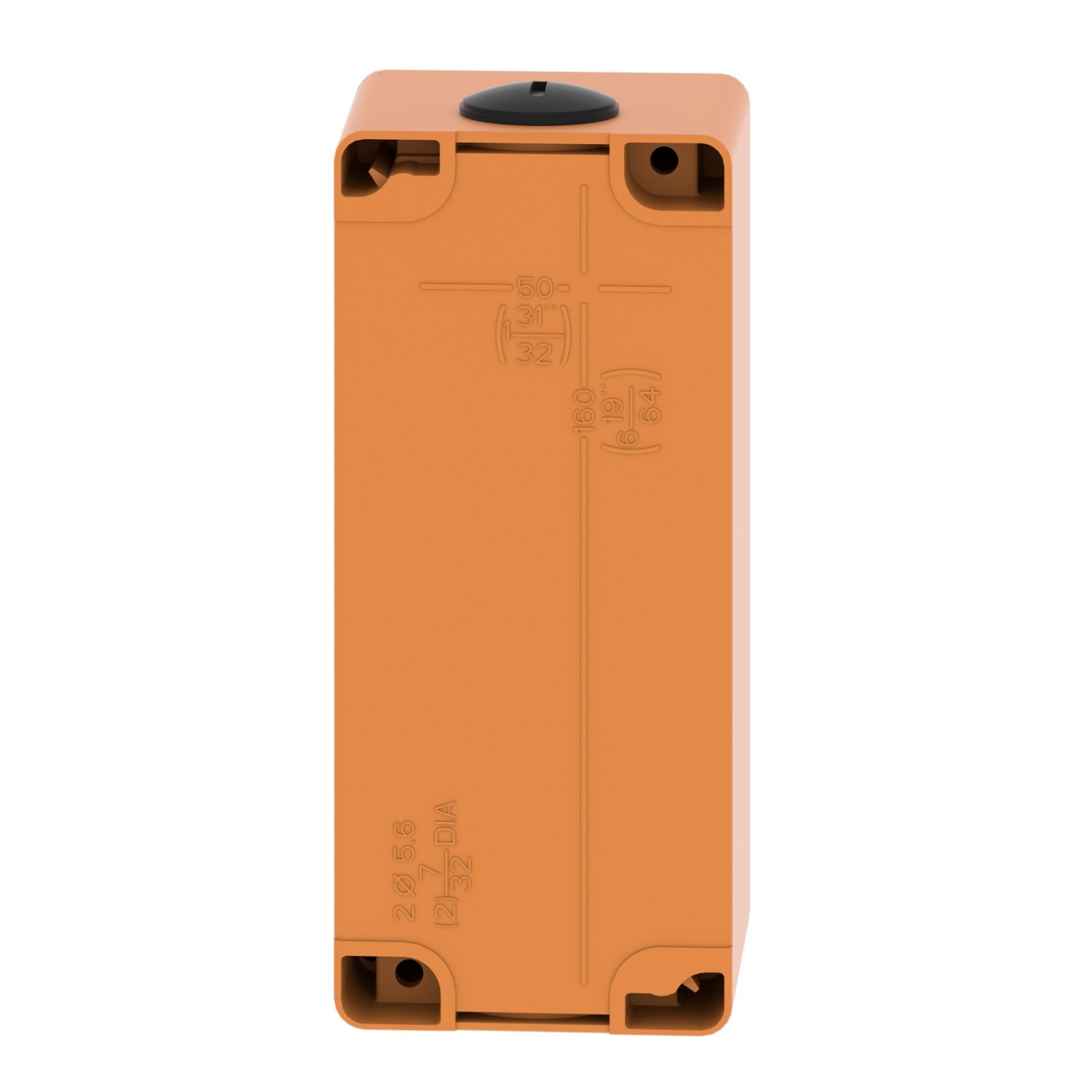 Picture of Empty control station, Harmony XAP, XB2 SL, zinc alloy, orange, M25, 4 cut outs 22mm, 80x175x77mm