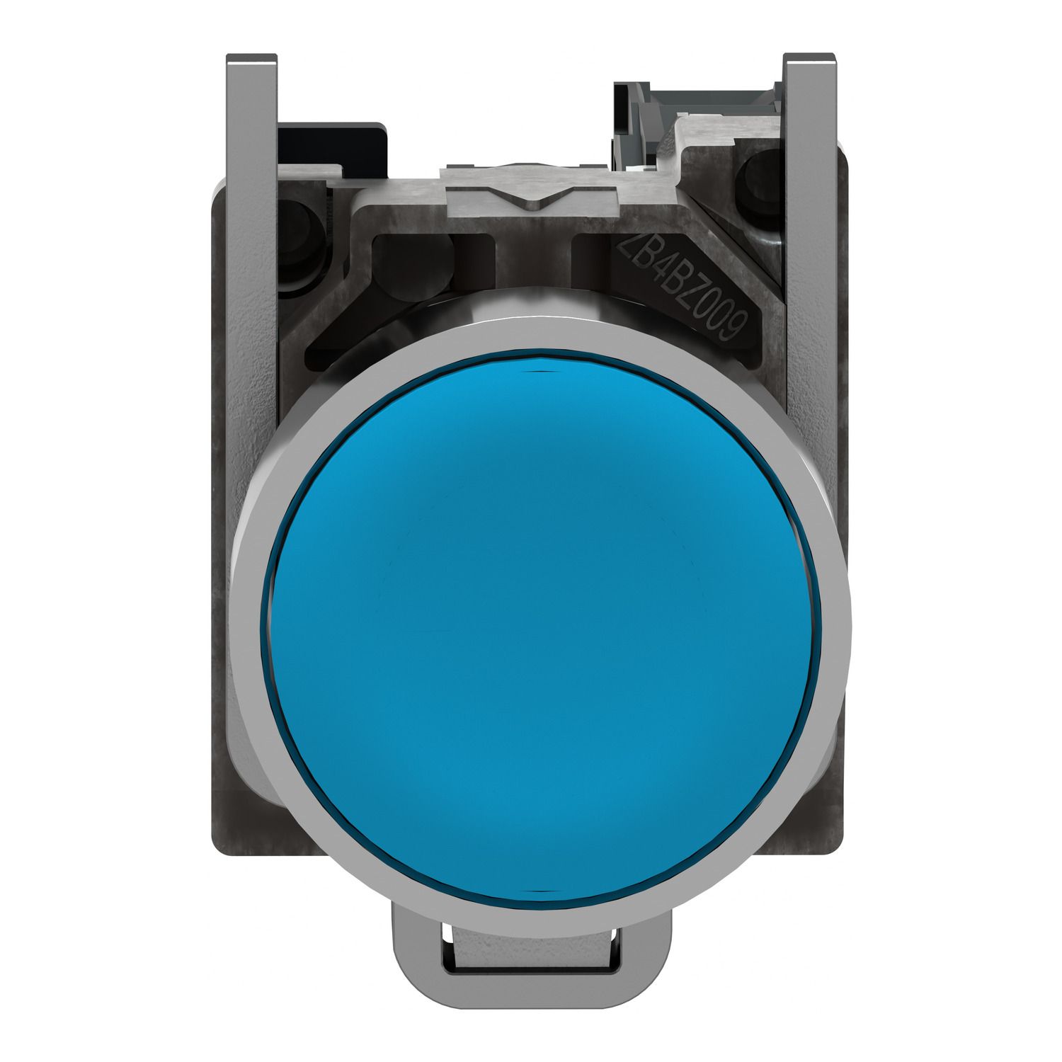 Picture of Push button, Harmony XB4, metal, flush, blue, 22mm, spring return, unmarked, 1NO